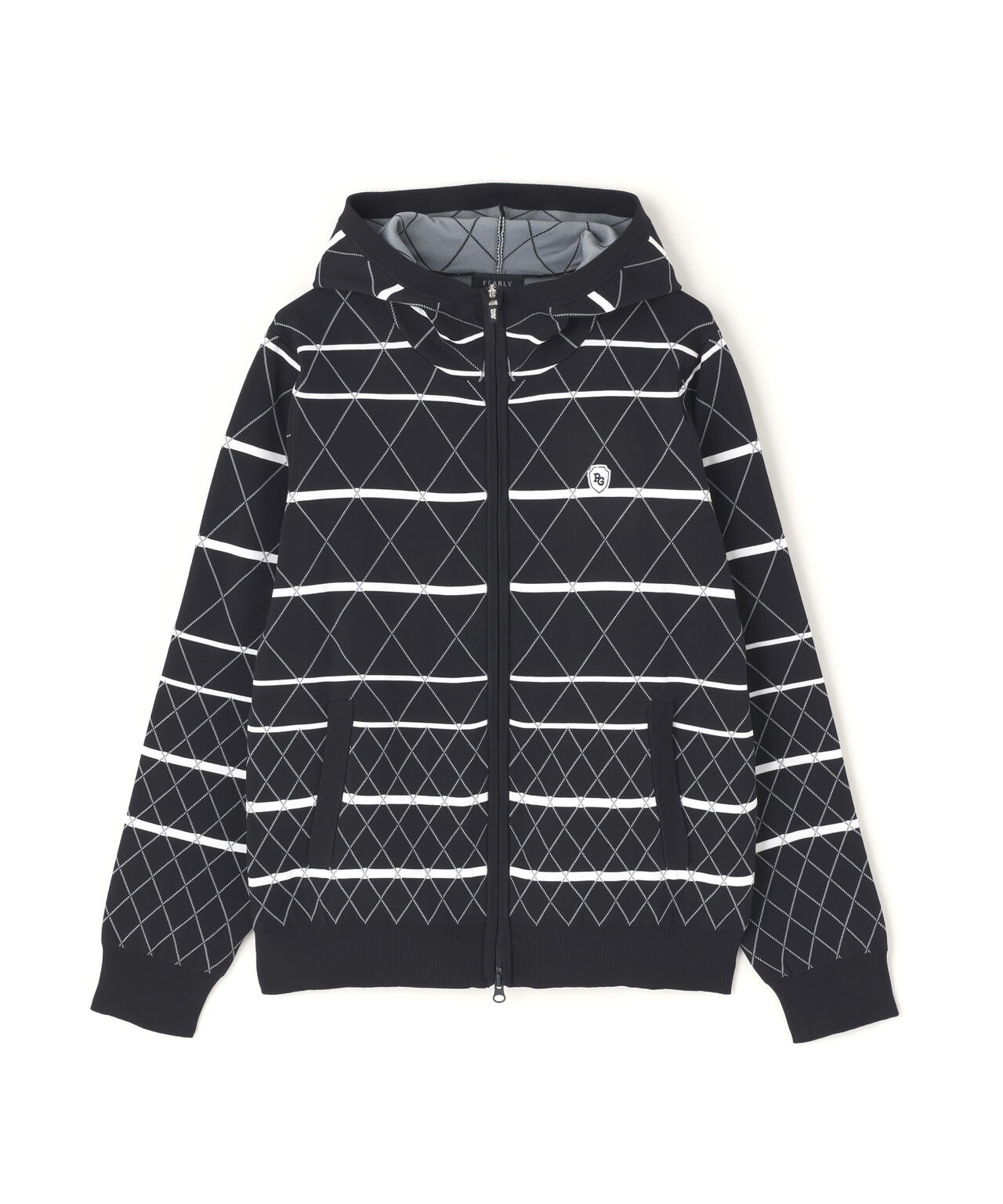 キルト風　袋ＪＱニットパーカー