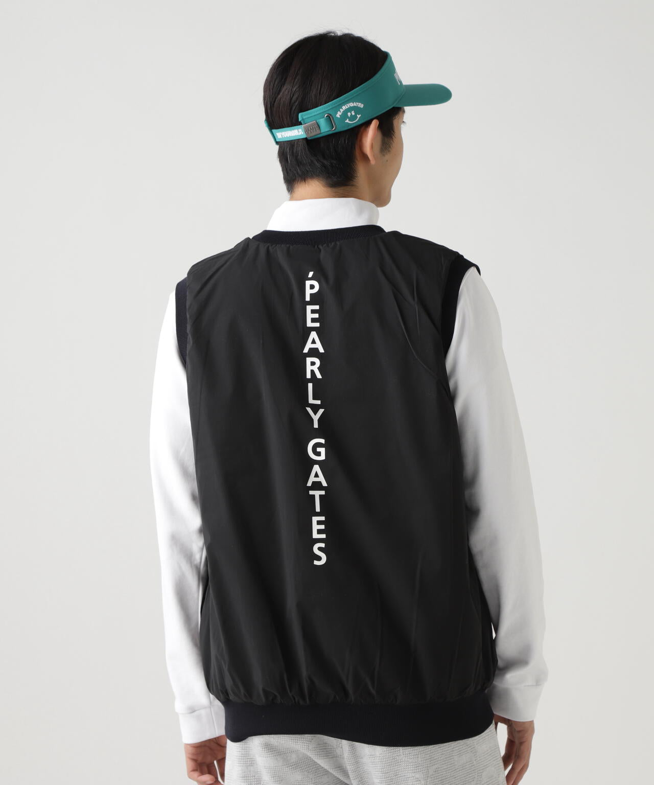 ダブルJQリバーシブルロゴ総柄Vネックニットベストプルオーバー