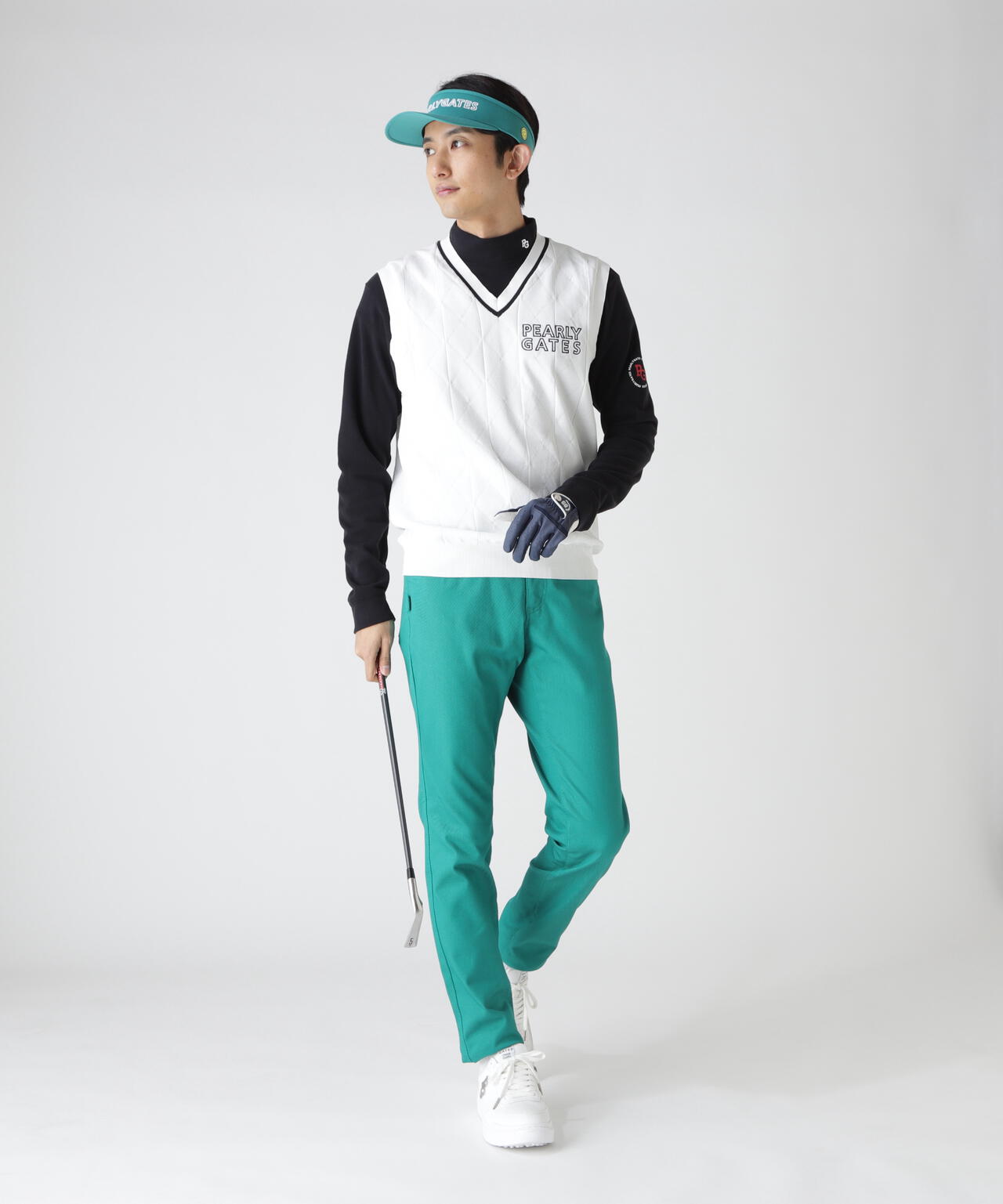 PG is PG ロゴジャガードVネックニットベストプルオーバー | PEARLY