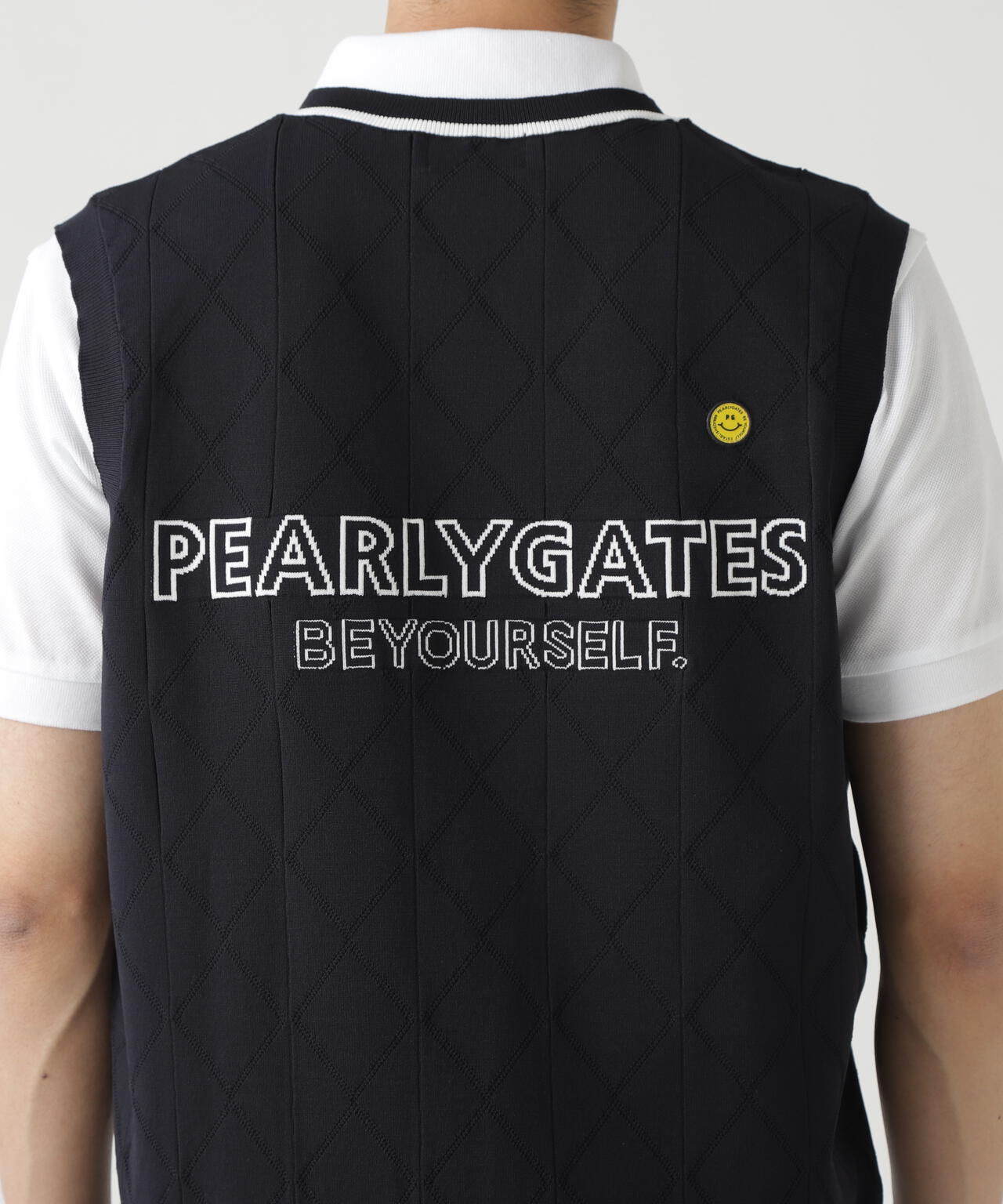 PG is PG ロゴジャガードVネックニットベストプルオーバー | PEARLY