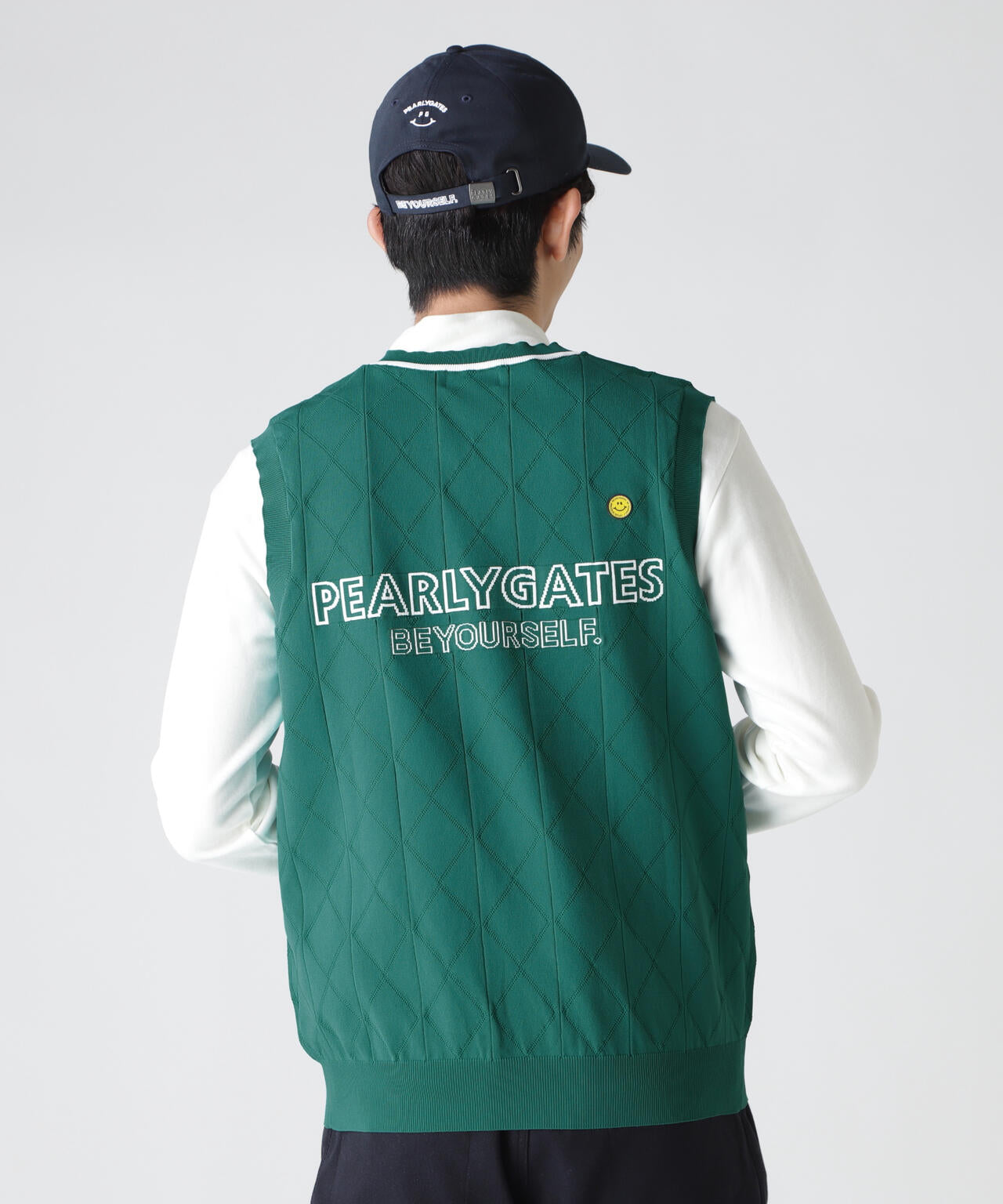 PG is PG ロゴジャガードVネックニットベストプルオーバー | PEARLY