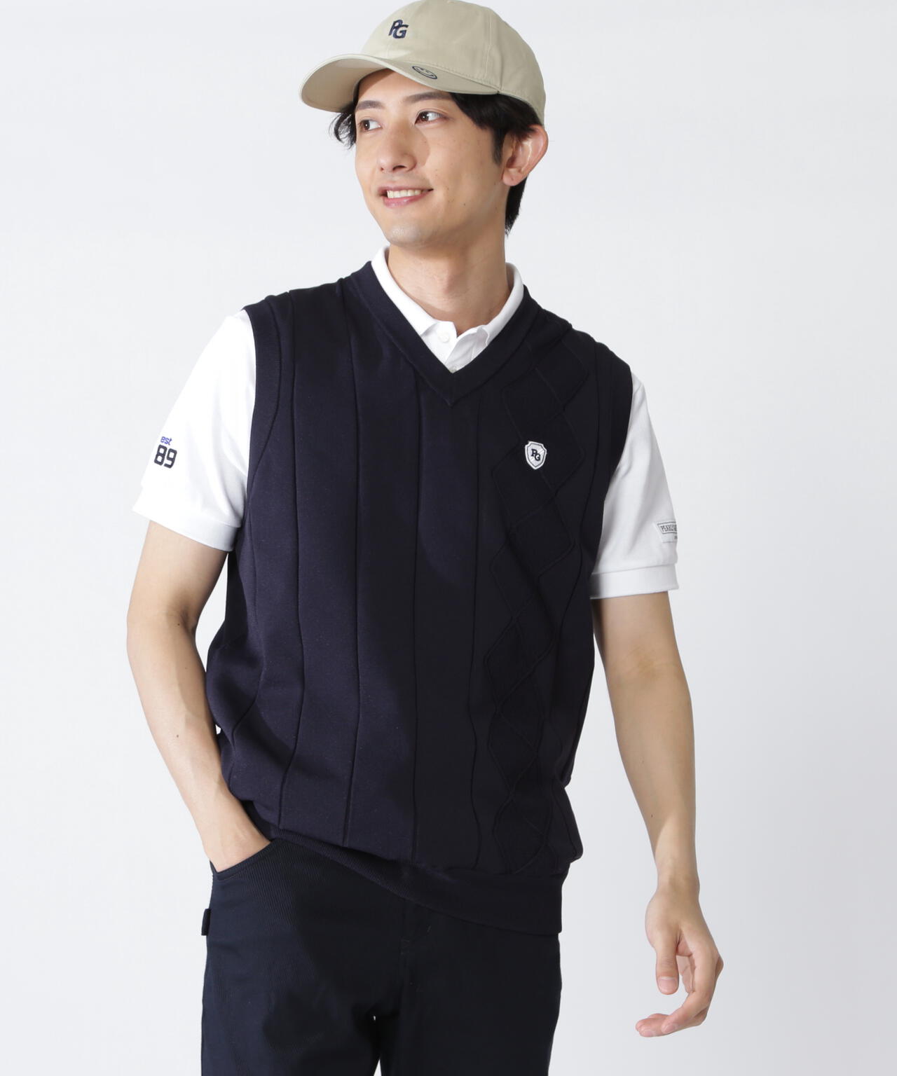 アラン柄リバーシブルベスト | PEARLY GATES（パーリーゲイツ