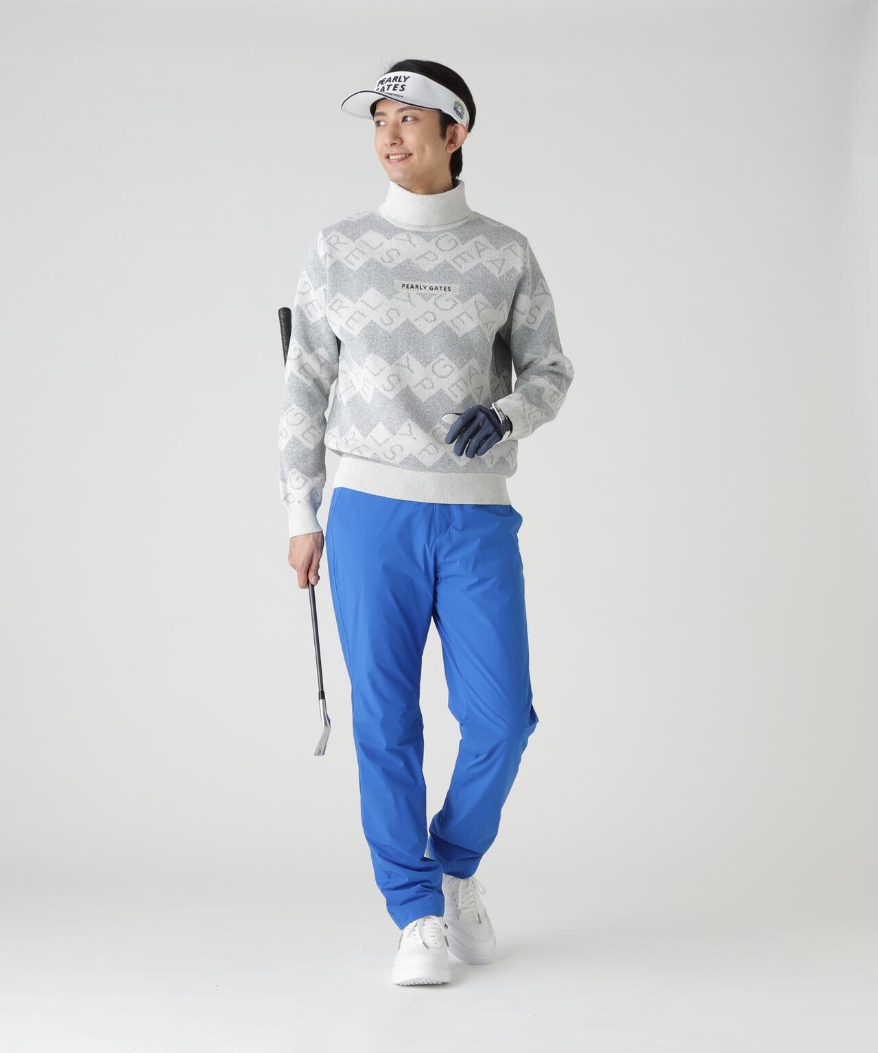 ダブルJQロゴギザボーダー柄タートルニットプルオーバー | PEARLY