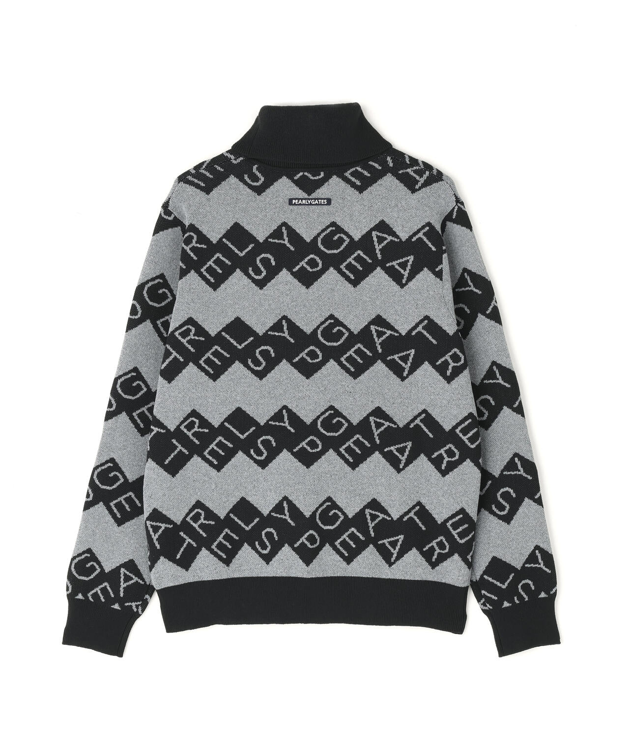 ダブルJQロゴギザボーダー柄タートルニットプルオーバー