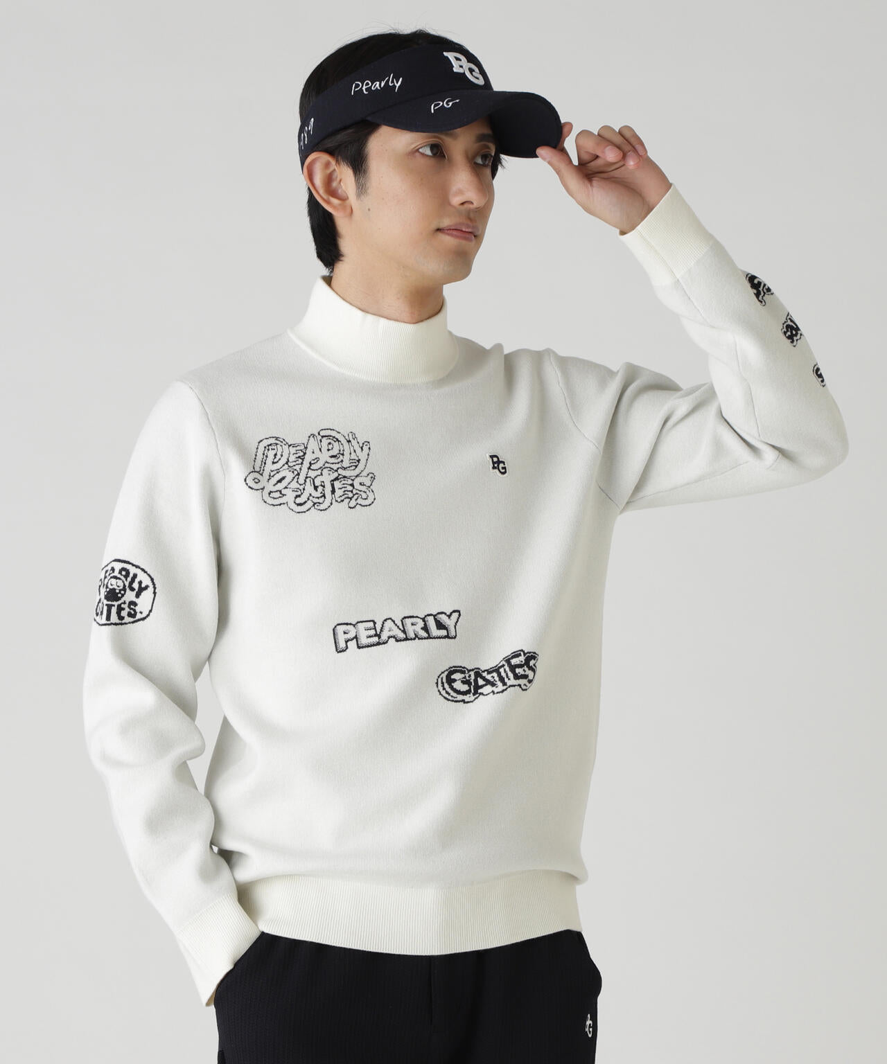 14GダブルJQ×ワッペン風ハイネックニットプルオーバー