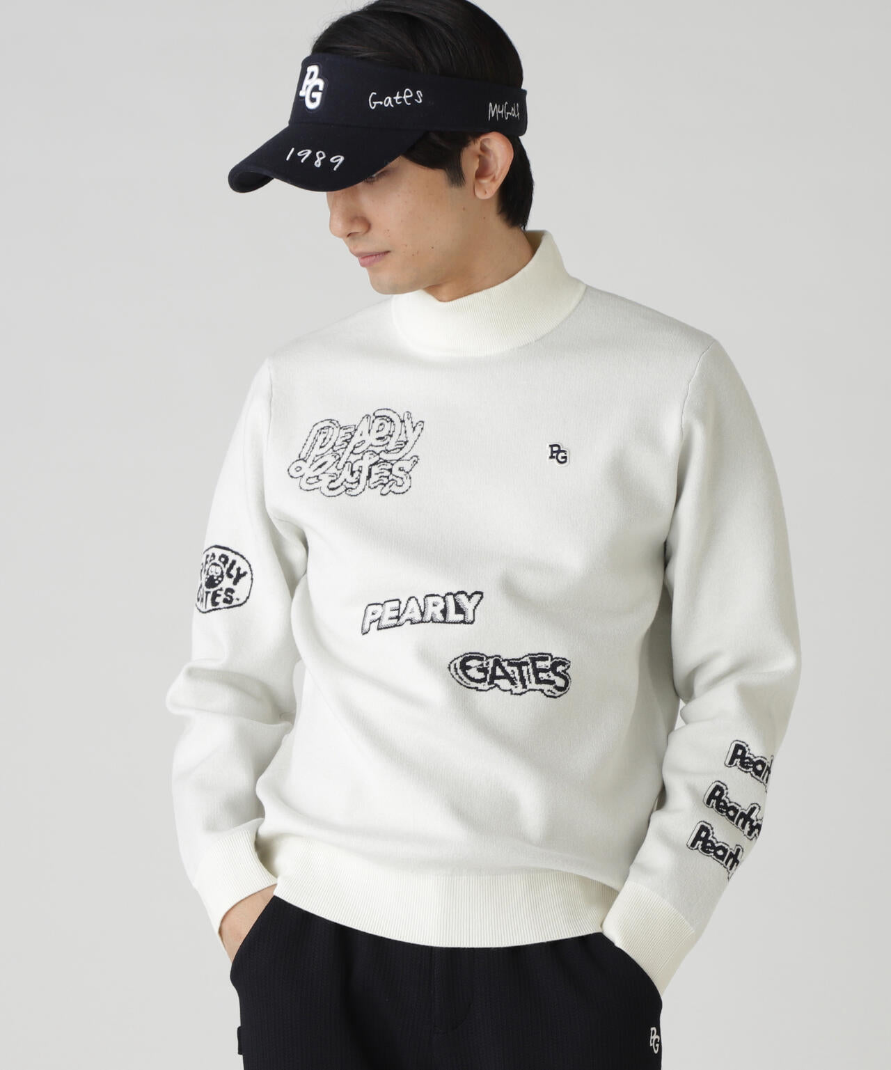 14GダブルJQ×ワッペン風ハイネックニットプルオーバー