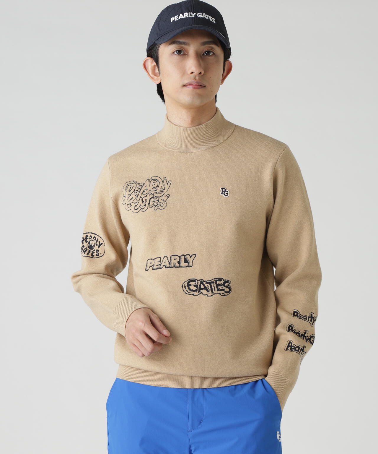 14GダブルJQ×ワッペン風ハイネックニットプルオーバー