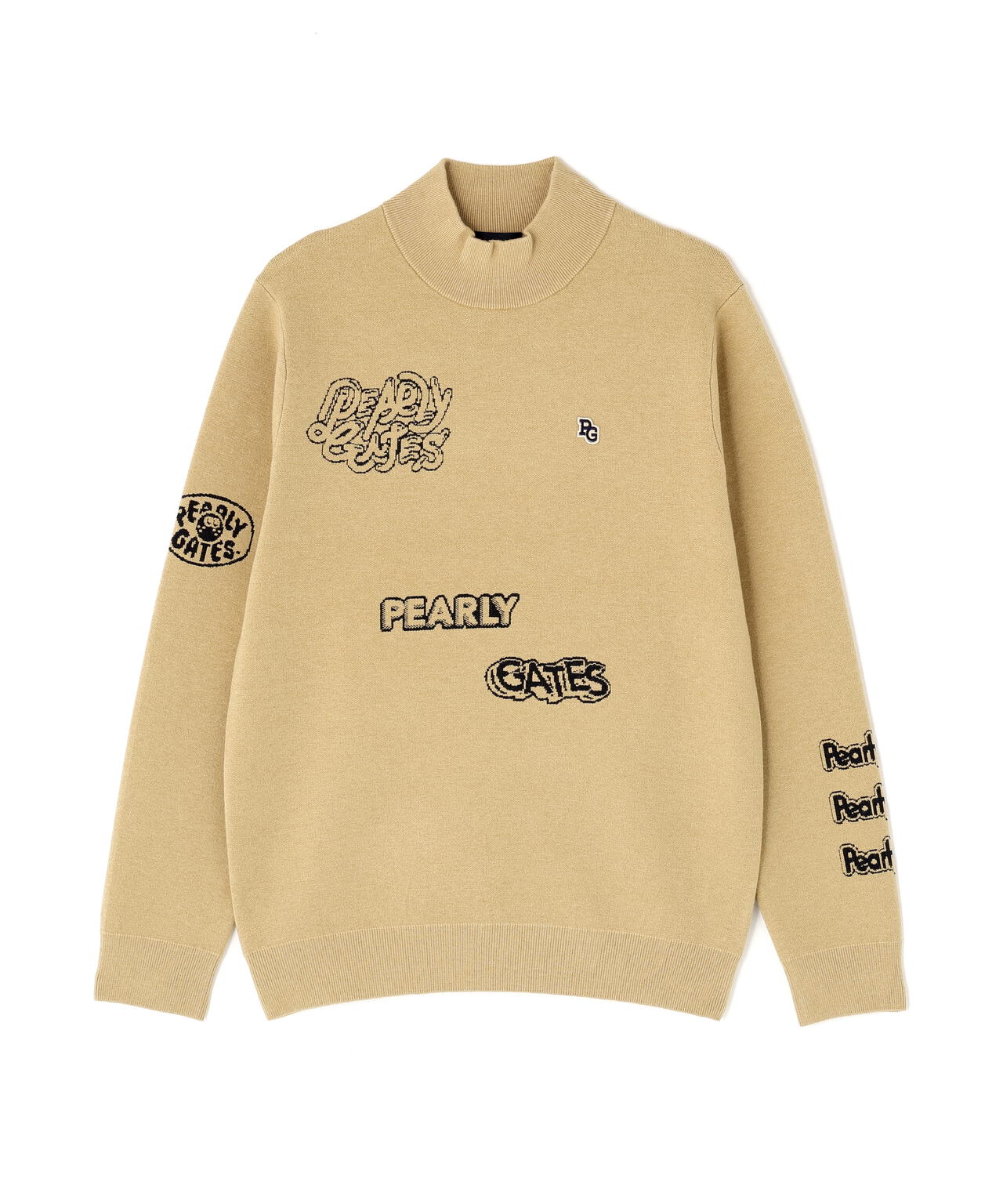 14GダブルJQ×ワッペン風ハイネックニットプルオーバー | PEARLY GATES