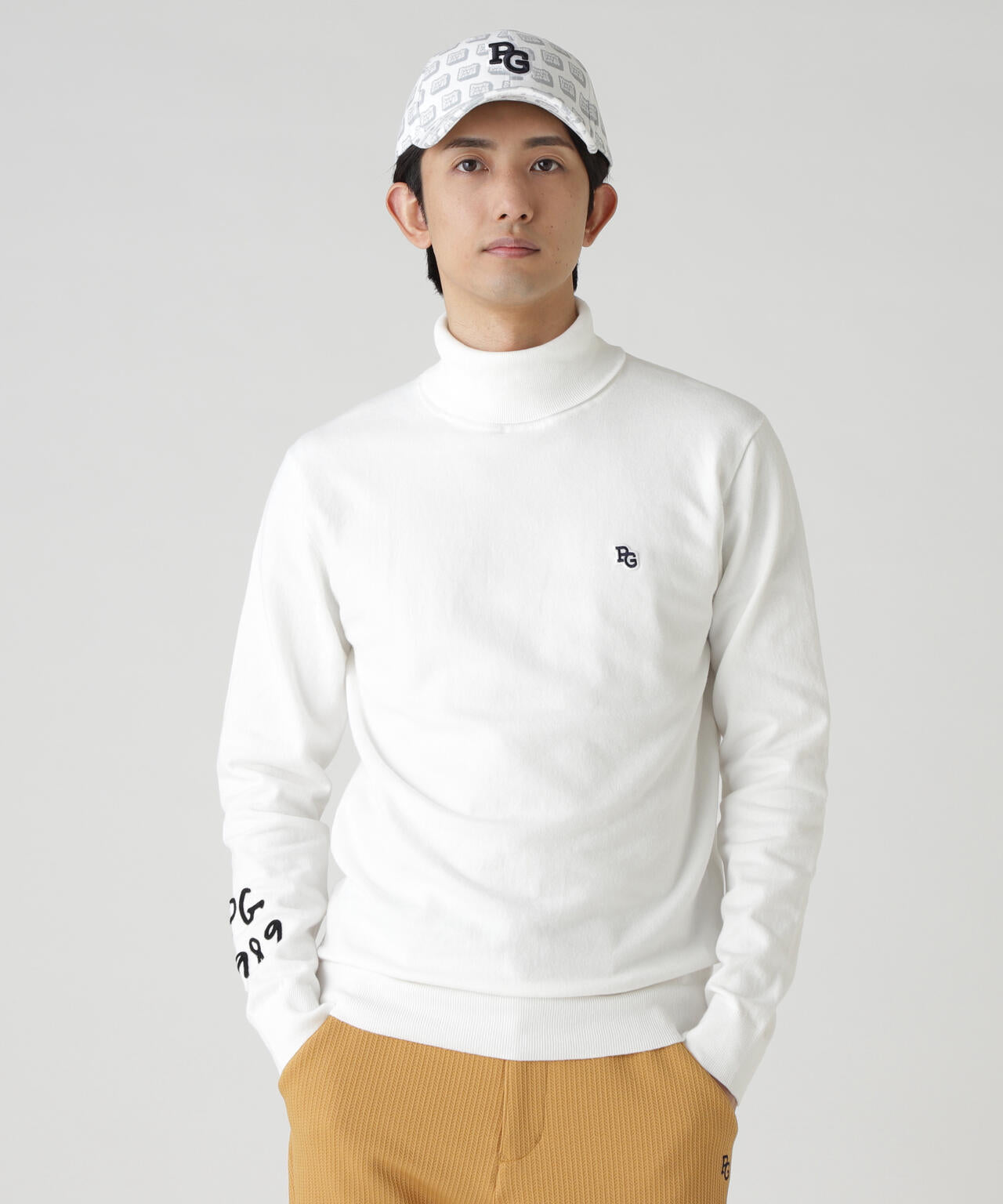 カシミヤタッチタートルネックニットプルオーバー