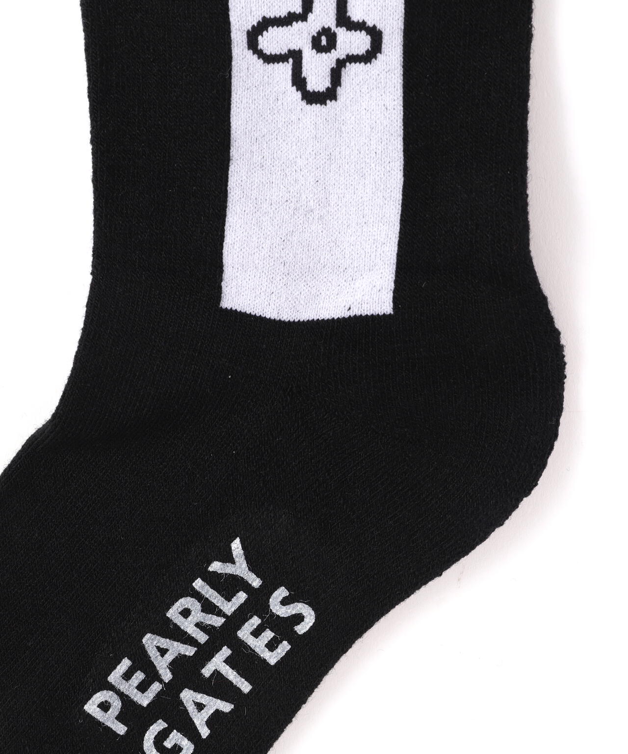 極美品 パーリーゲイツ モックネック ワンピース 背面ラインロゴ S 黒 日本製 ロゴラインニーハイソックス (LADIES) | PEARLY GATES（パーリーゲイツ