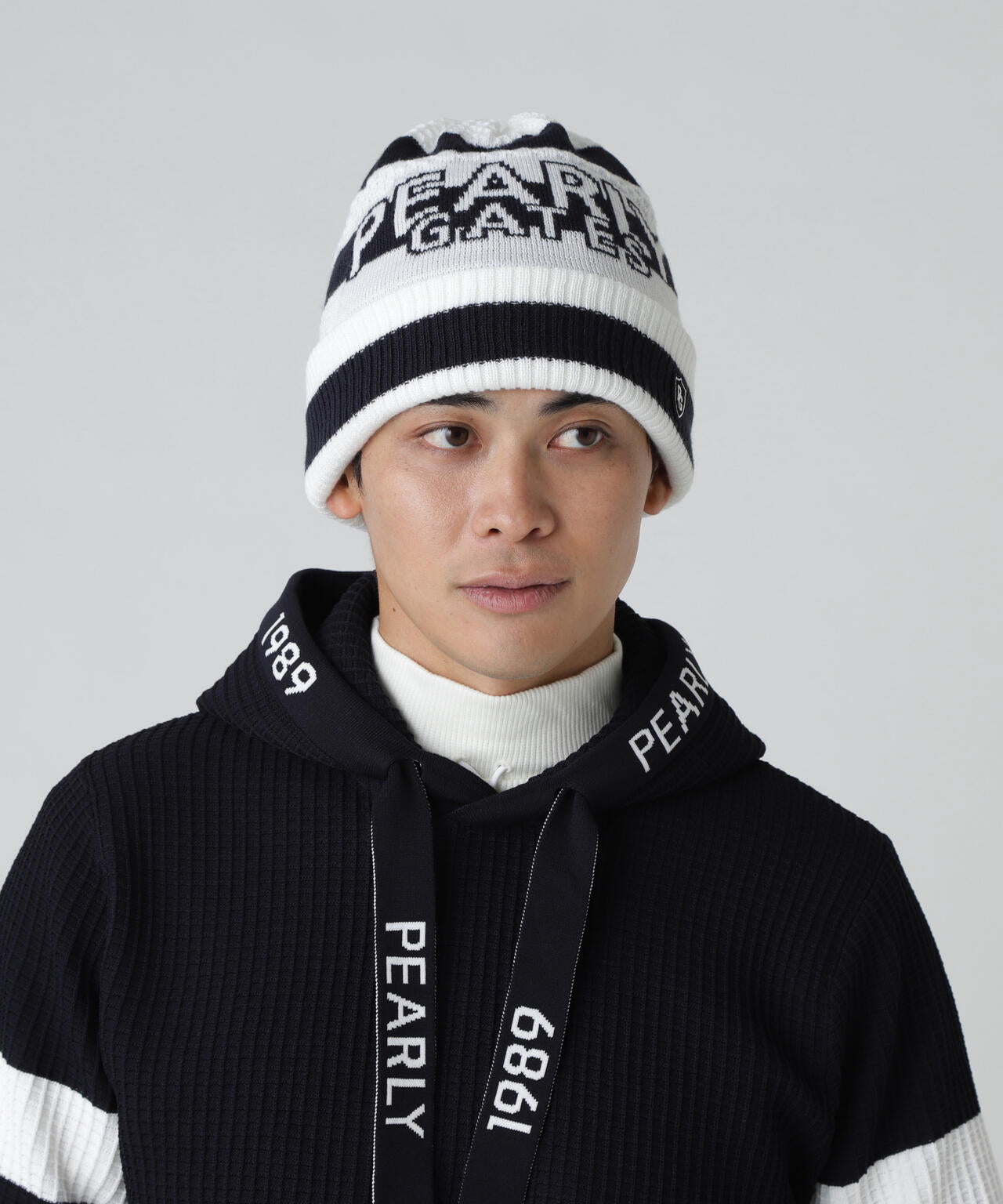 ボーダー柄ロゴニットワッチ (UNISEX)