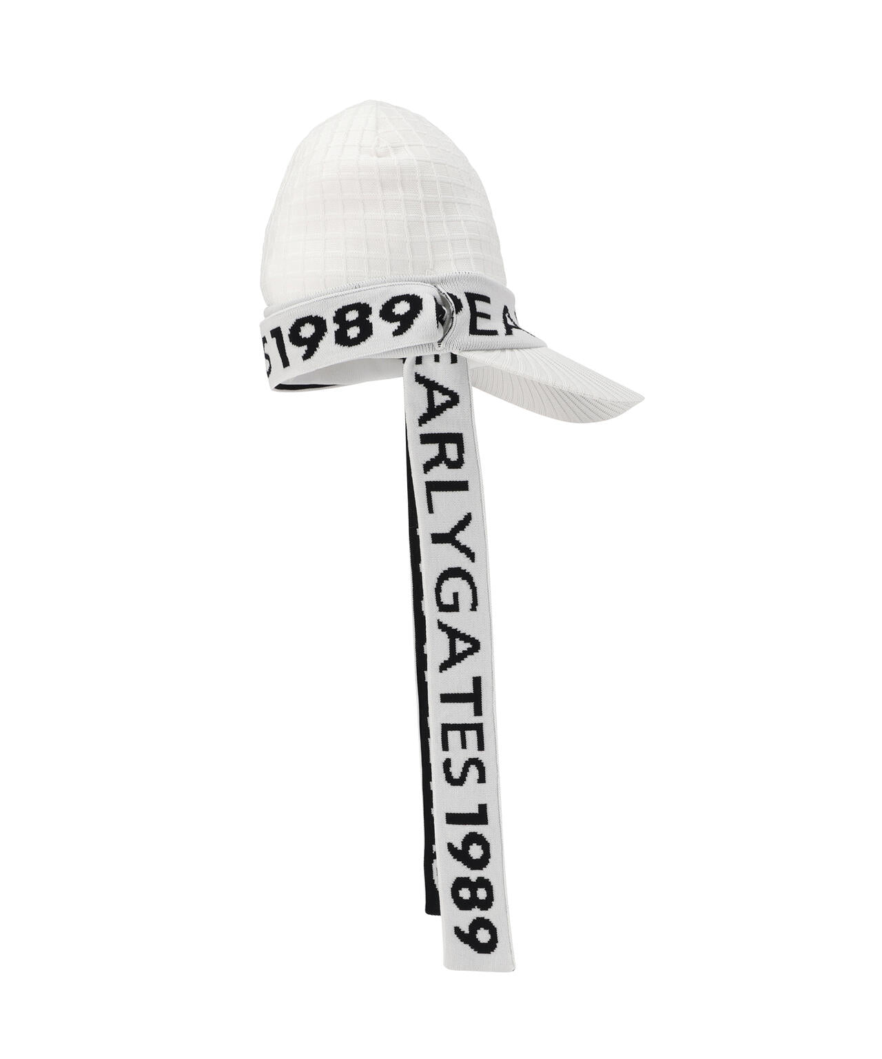 パーリーゲイツ 星マークつば付きニットワッチ&レッグウォーマー　ホワイト パーリーゲイツ 星マークつば付きニットワッチ&レッグウォーマー