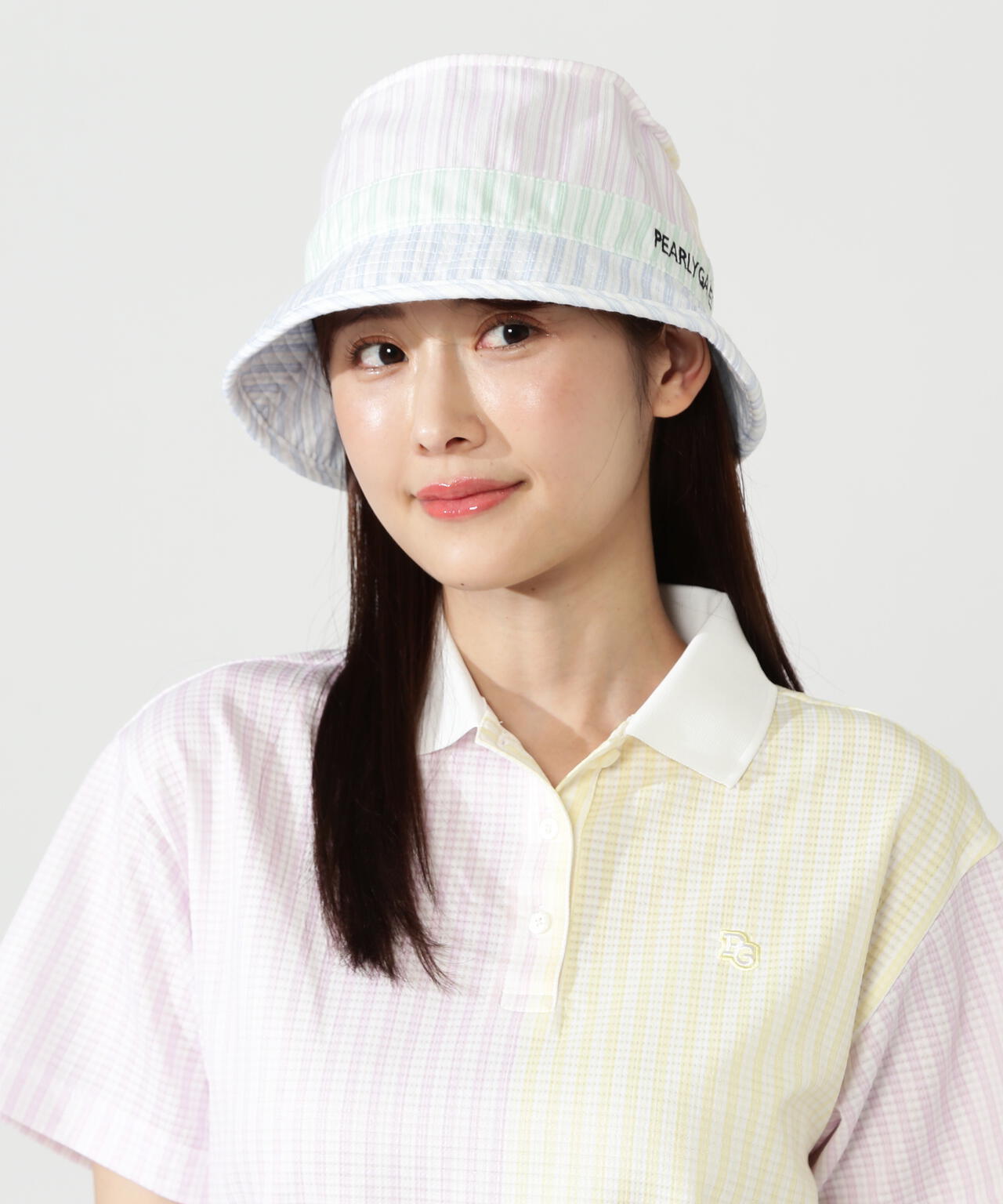 ランダムストライプ柄ハット (UNISEX) | PEARLY GATES（パーリーゲイツ