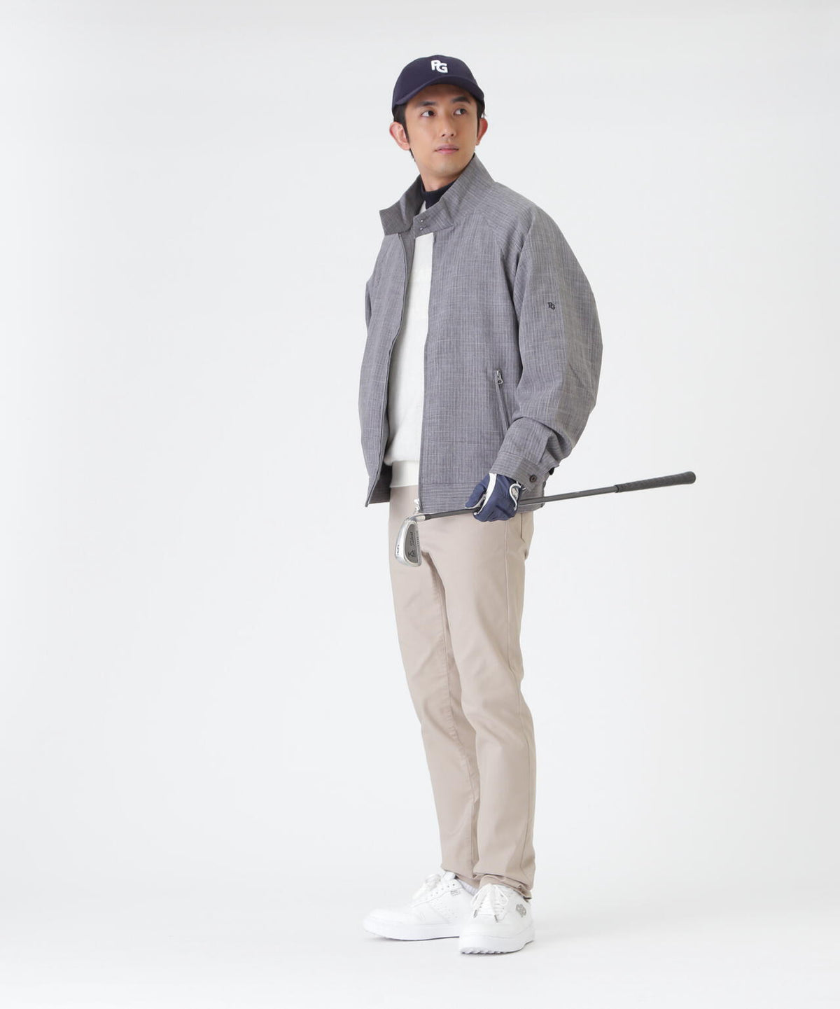 ウーリーノブルゾン ＜杢グレーピンストライプ柄＞ (MENS)
