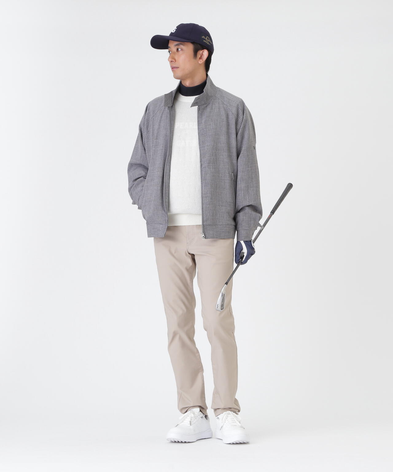ウーリーノブルゾン ＜杢グレーピンストライプ柄＞ (MENS) | PEARLY