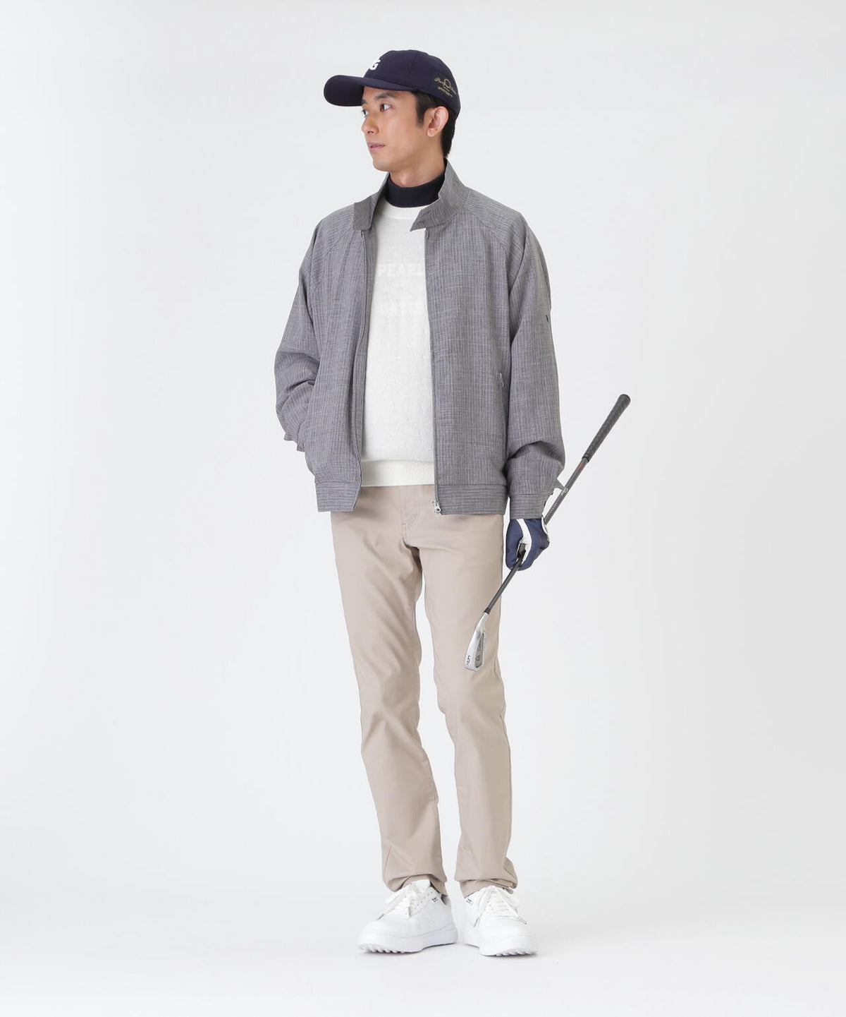 ウーリーノブルゾン ＜杢グレーピンストライプ柄＞ (MENS)