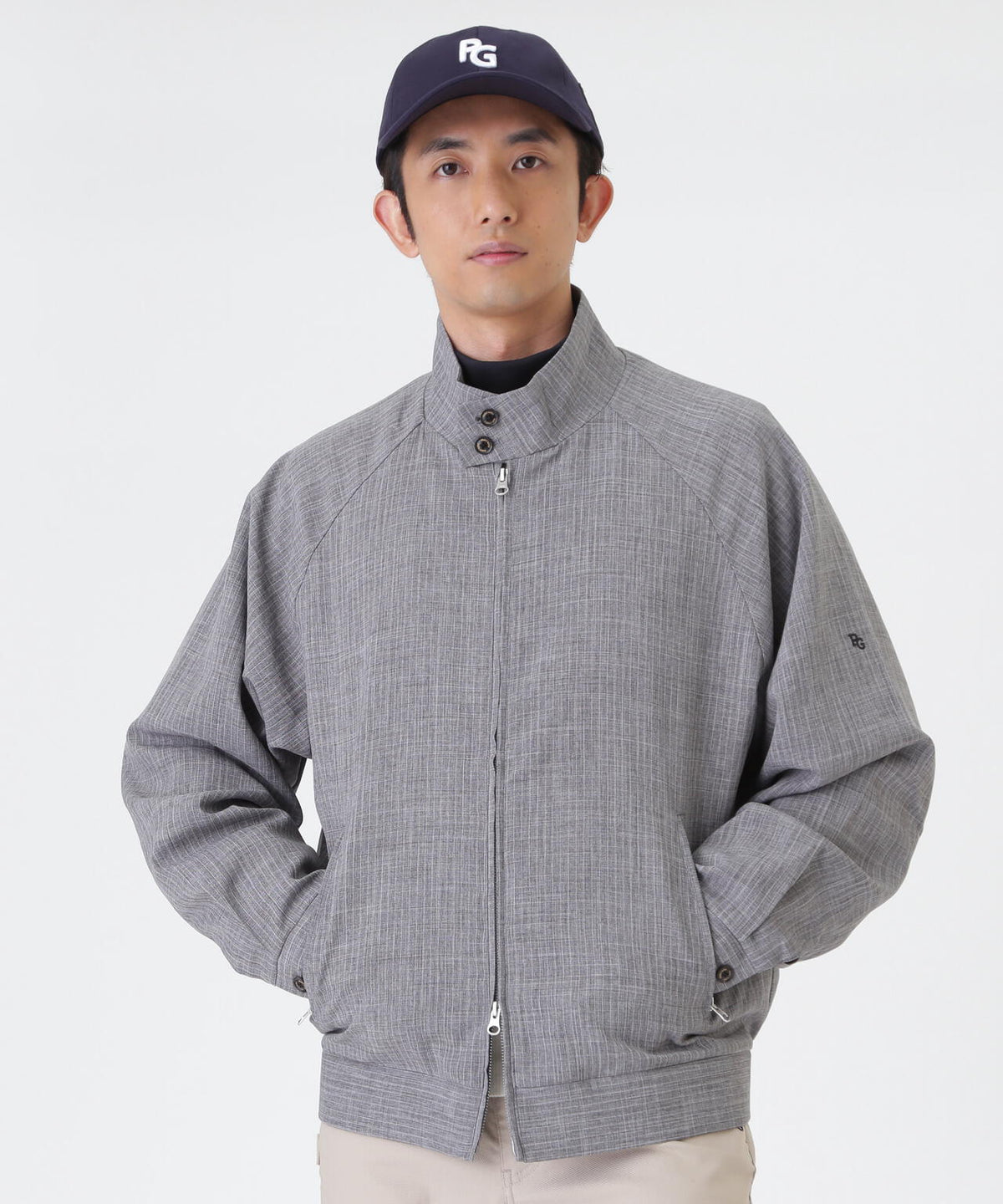 ウーリーノブルゾン ＜杢グレーピンストライプ柄＞ (MENS)