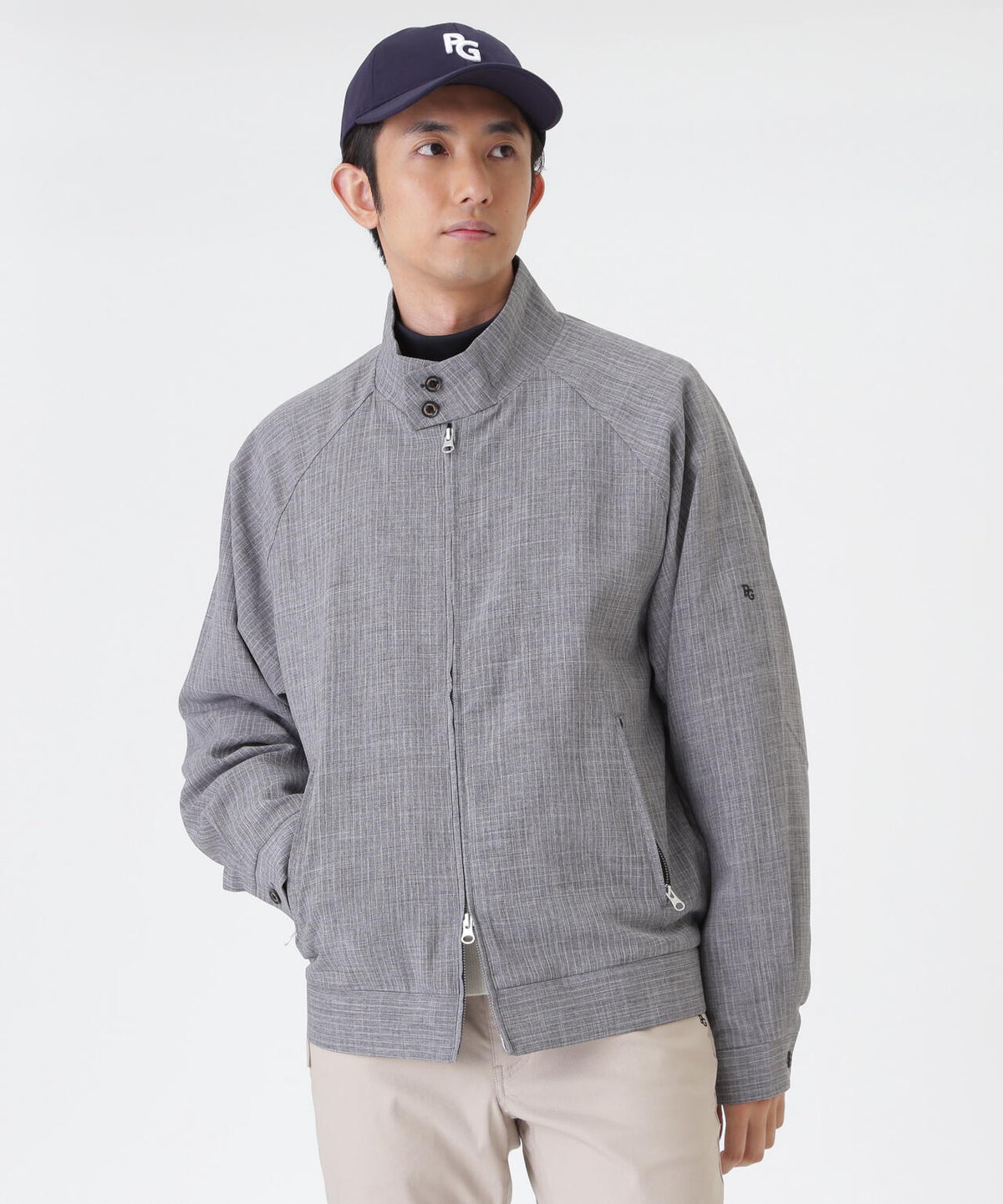 ウーリーノブルゾン ＜杢グレーピンストライプ柄＞ (MENS)