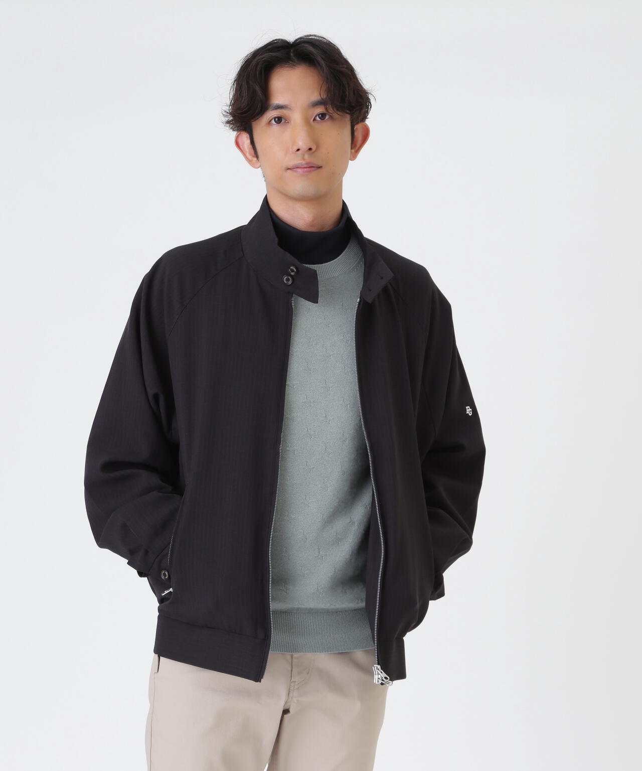 ウーリーノブルゾン ＜ブラックピンストライプ柄＞ (MENS) | PEARLY