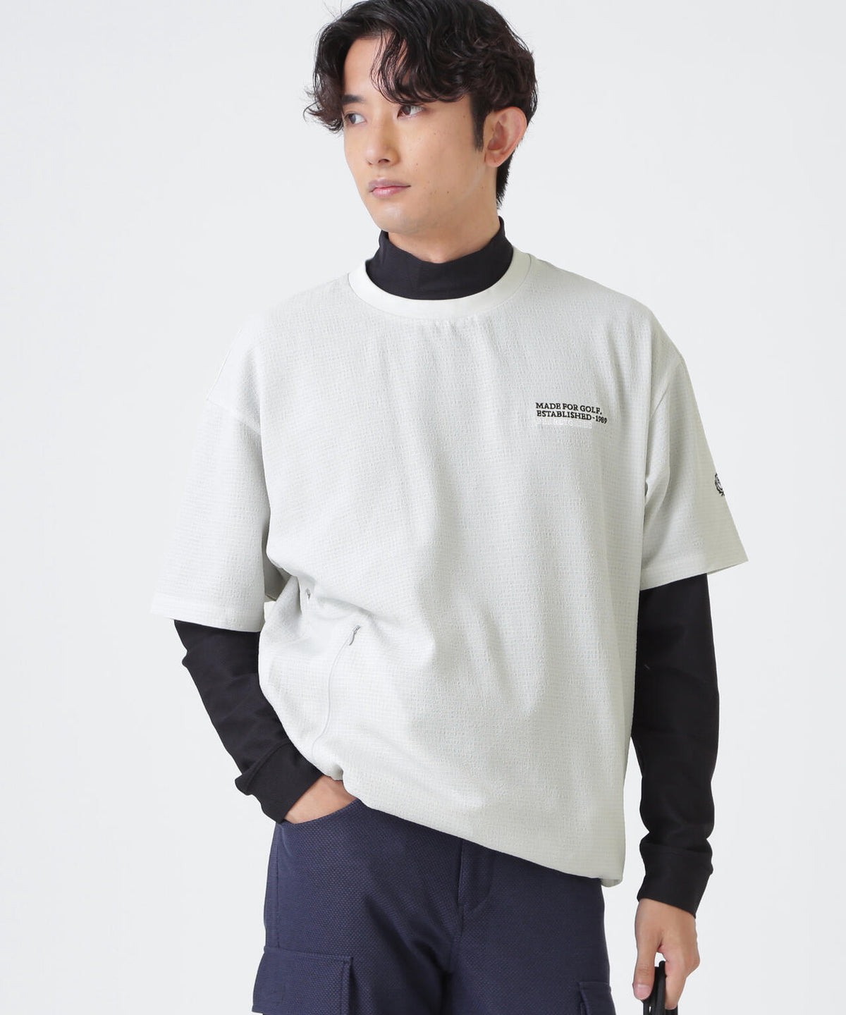 4WAY高通気Woven半袖スニードTシャツ (MENS)