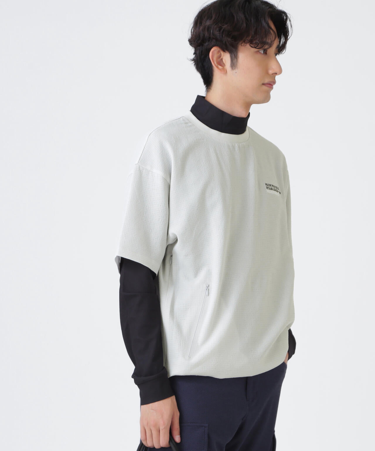 4WAY高通気Woven半袖スニードTシャツ (MENS) | PEARLY GATES（パーリー
