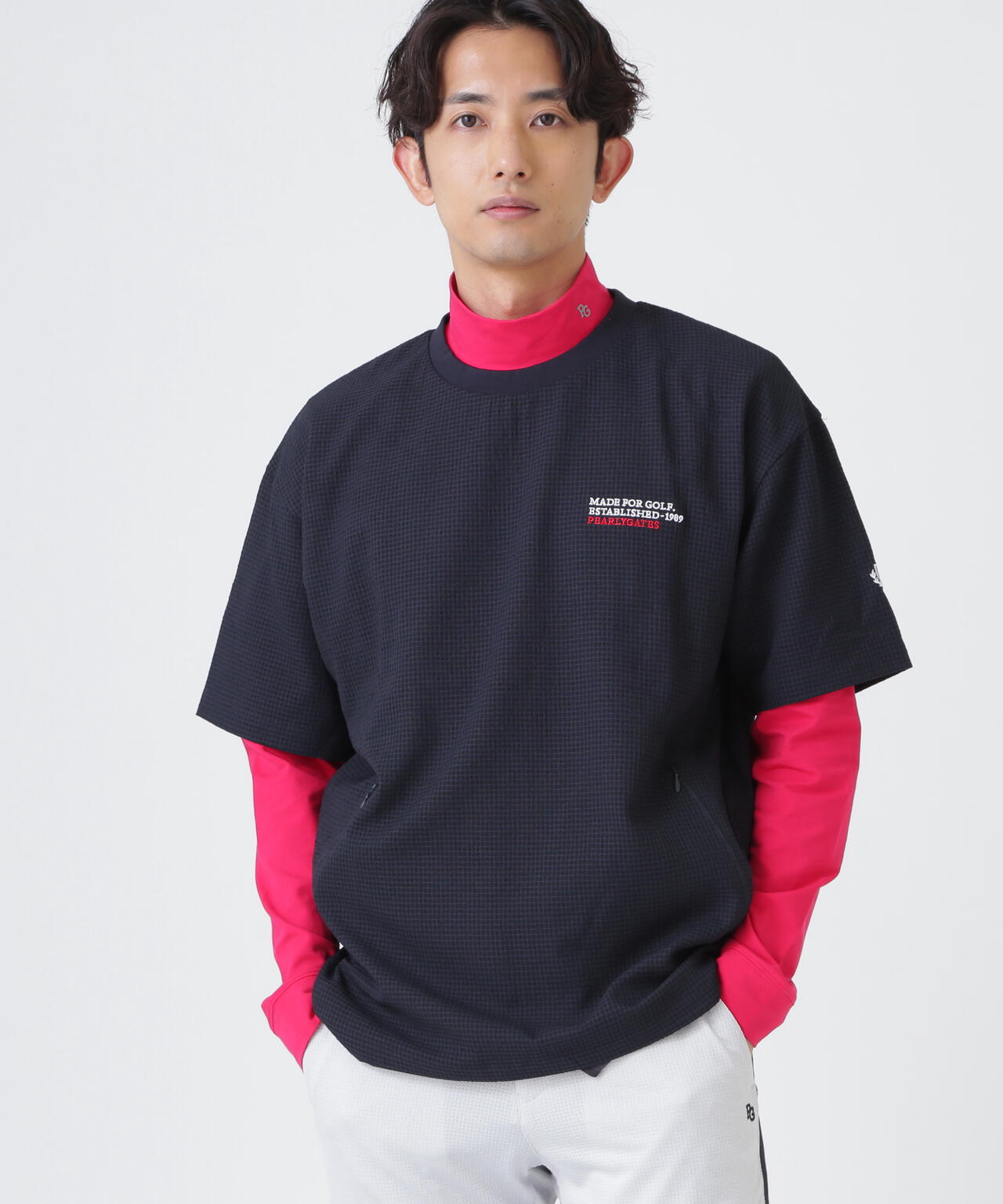 4WAY高通気Woven半袖スニードTシャツ (MENS) | PEARLY GATES（パーリー