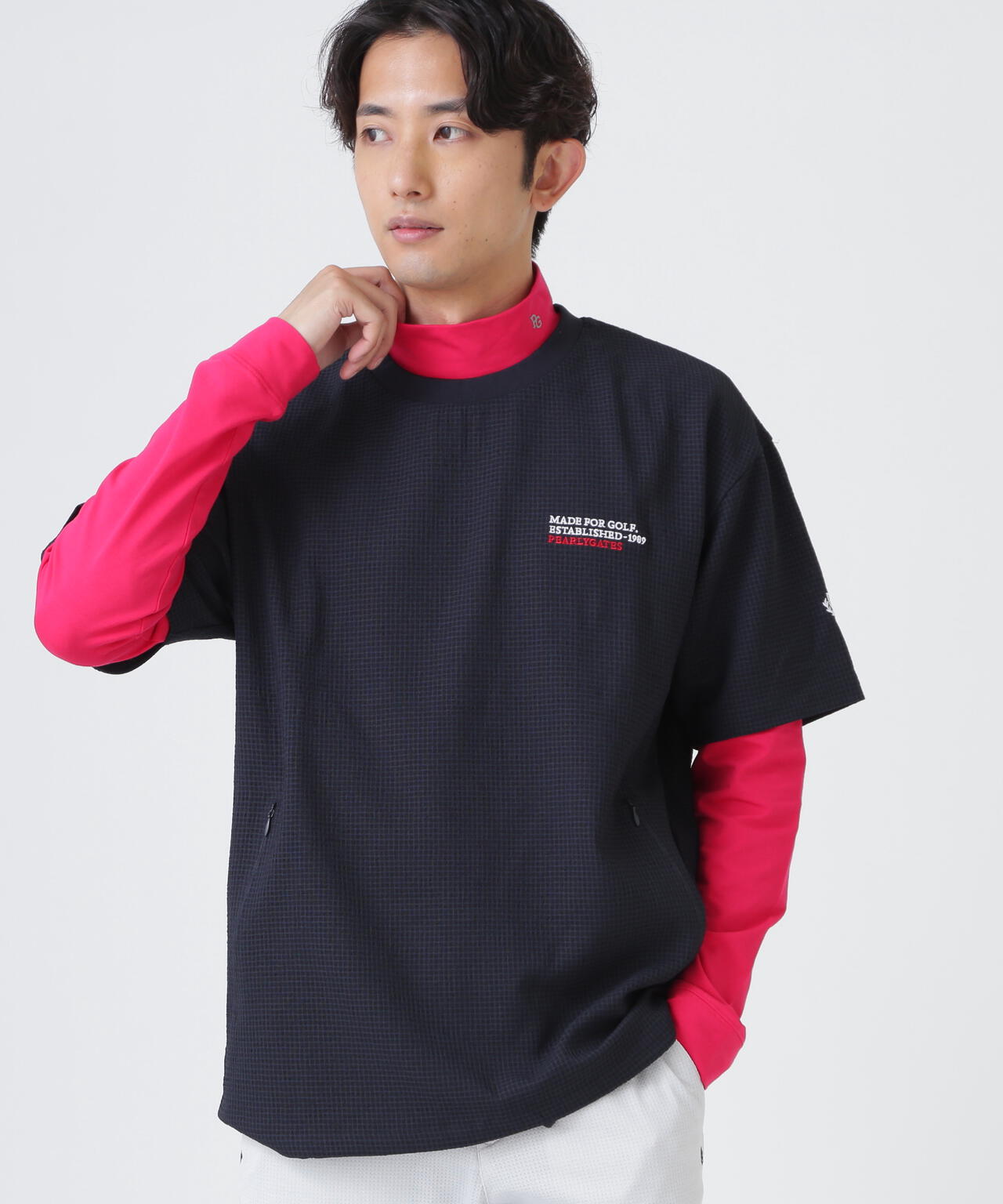 4WAY高通気Woven半袖スニードTシャツ (MENS) | PEARLY GATES（パーリー