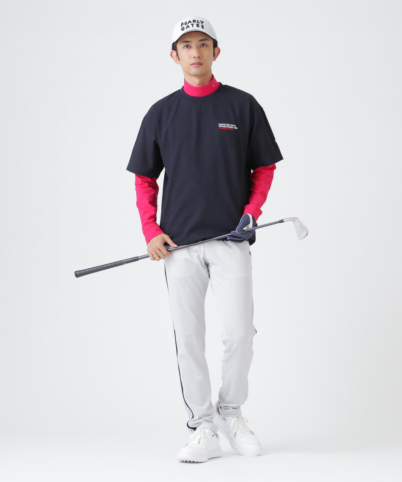 ゴルフ　パーリーゲイツ　ウェア　シャツ　セーター　スニード　裏地　サイズ5☆ 4WAY高通気Woven半袖スニードTシャツ (MENS) | PEARLY GATES（パーリー
