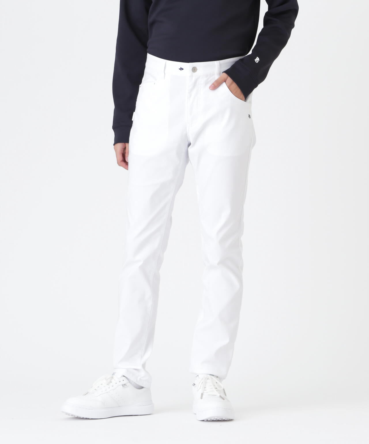 PEARLY GATES パーリーゲイツ ホワイト ゴルフパンツ メンズ 5 C/Peストレッチカルゼ5ポケットパンツ (MENS) | PEARLY GATES