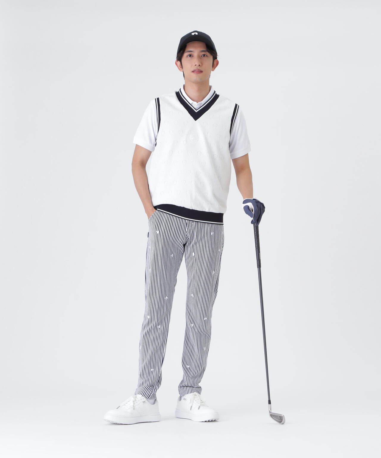 専用Off-White シルバー ストライプパンツ 鹿の子サッカーストライプパンツ (MENS) | PEARLY GATES（パーリー
