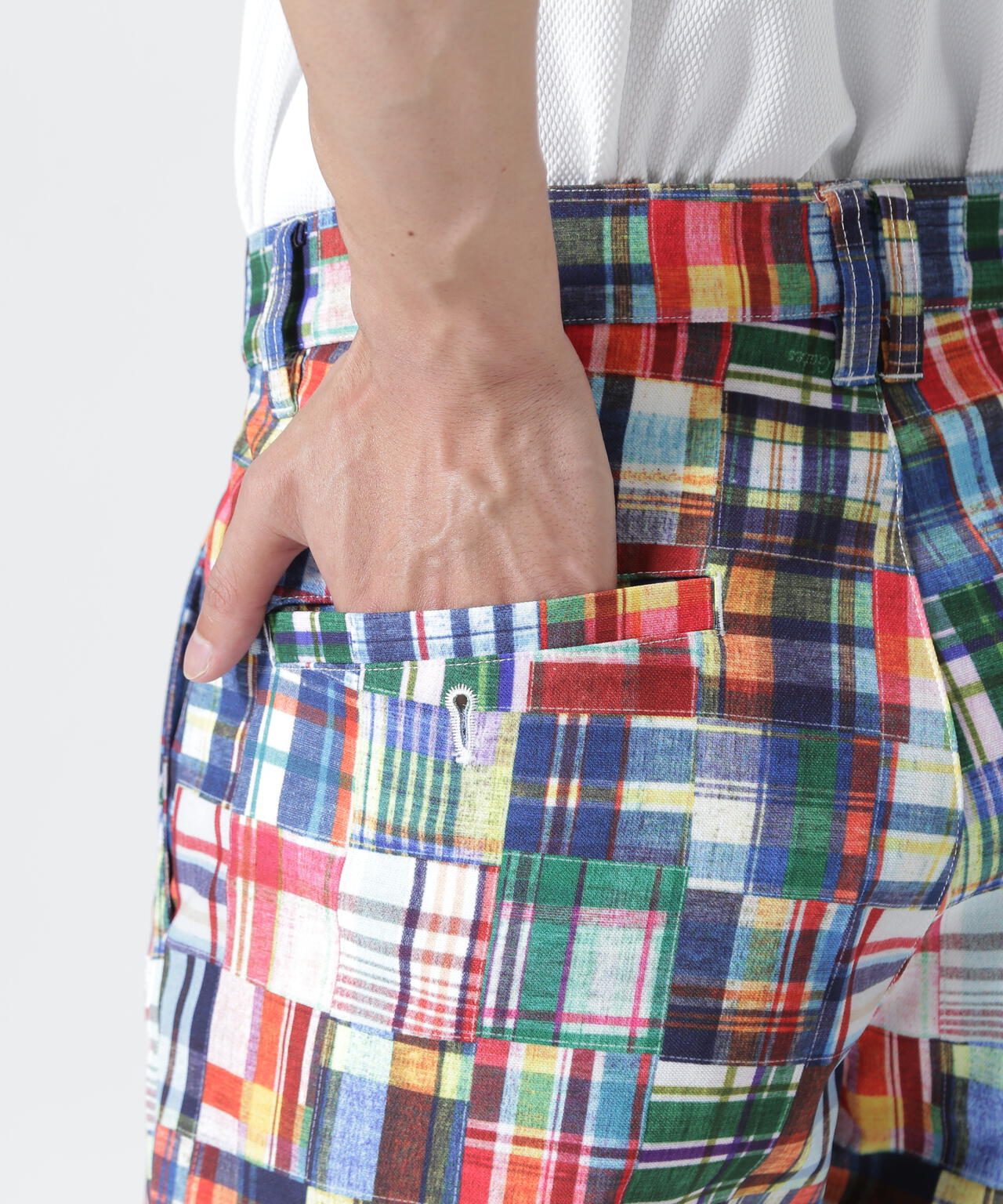 トリコット鹿の子ショートパンツ ＜パッチワークチェック柄＞ | PEARLY