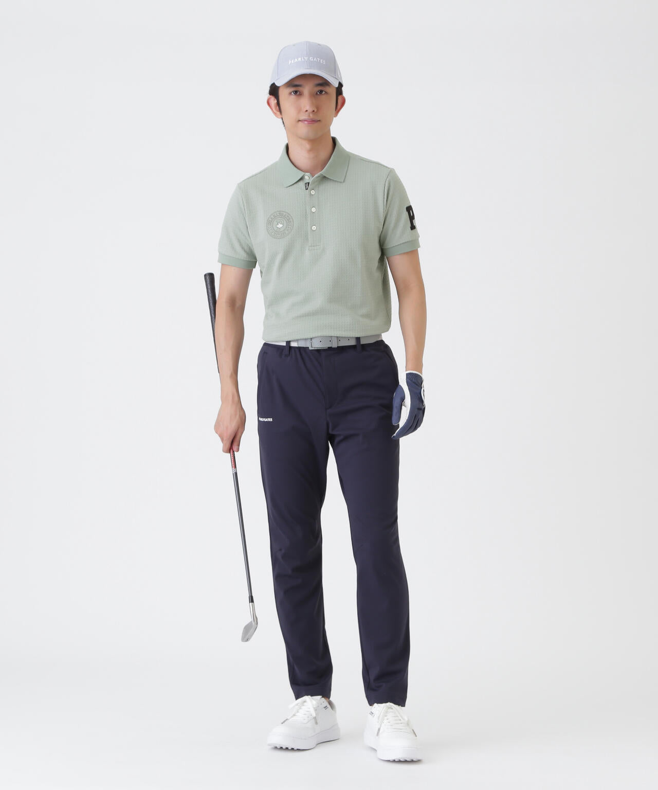 TEXBRIDハイゲージ千鳥ジャガード半袖ポロシャツ (MENS) | PEARLY
