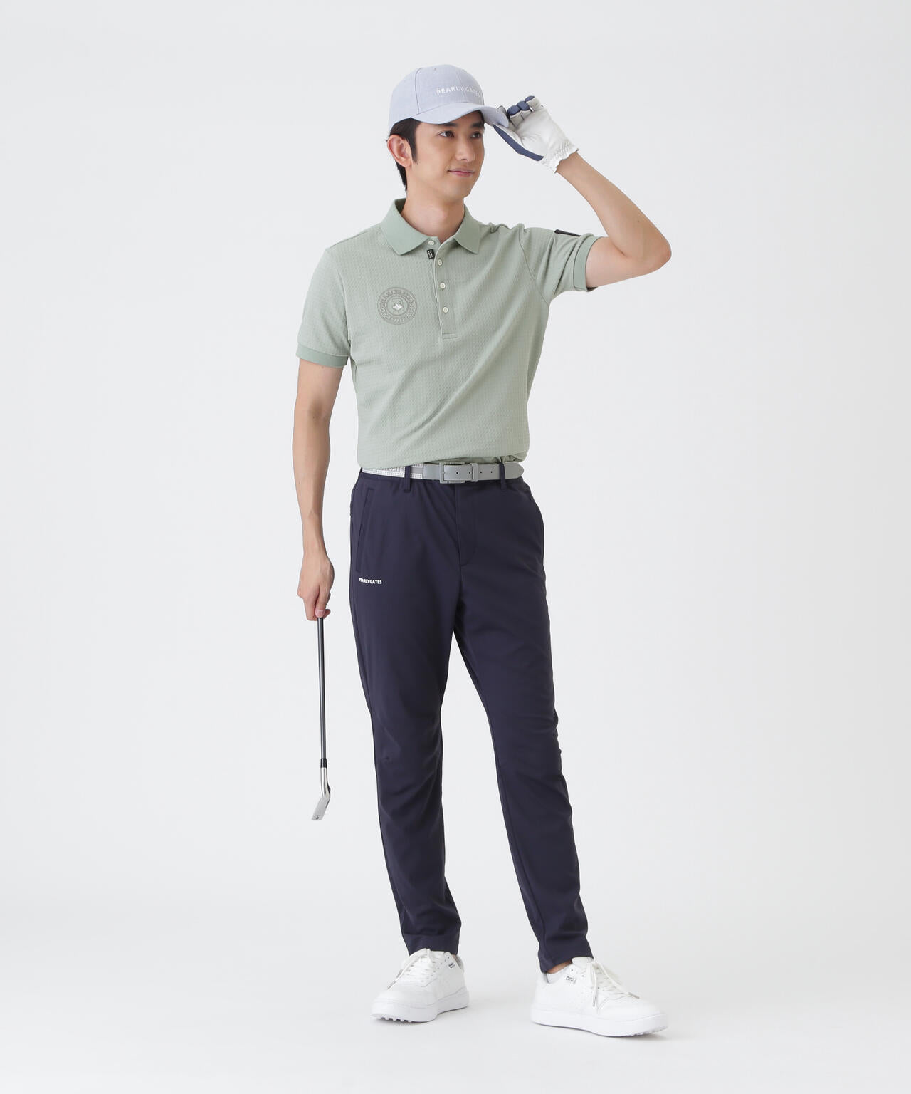 TEXBRIDハイゲージ千鳥ジャガード半袖ポロシャツ (MENS) | PEARLY