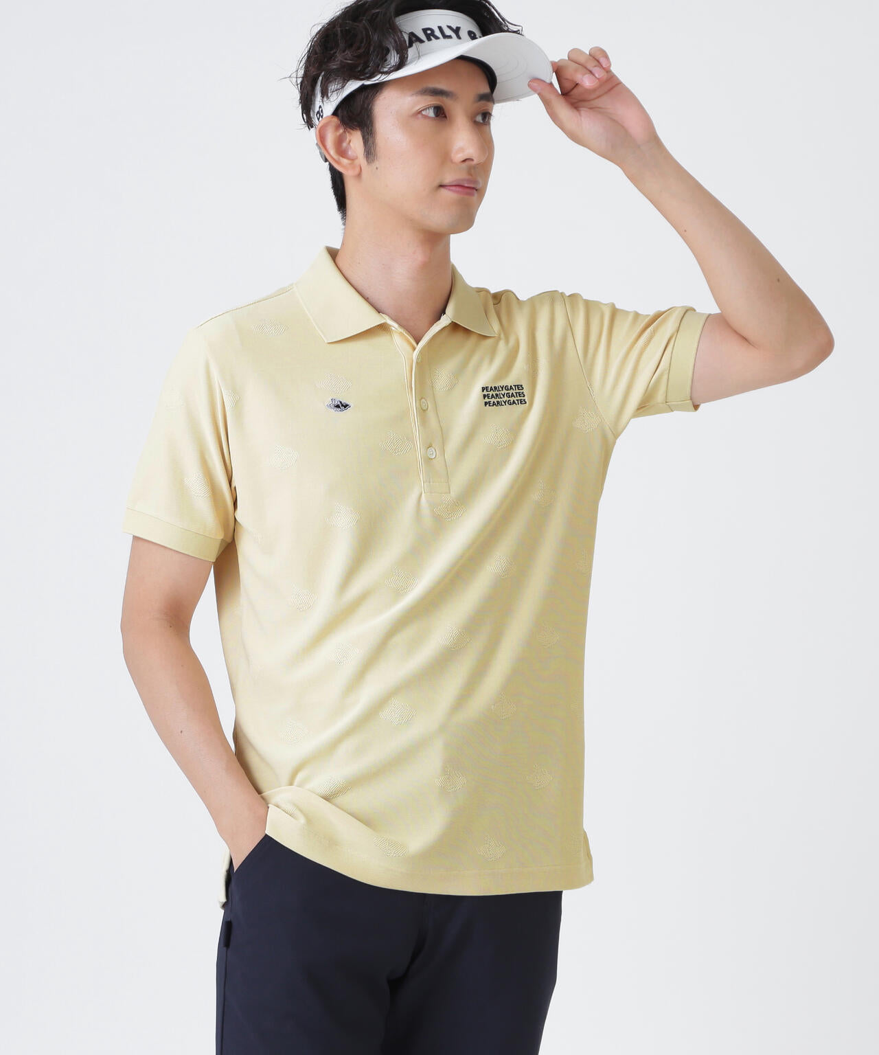 メッシュジャガード半袖ポロシャツ (MENS) | PEARLY GATES（パーリー