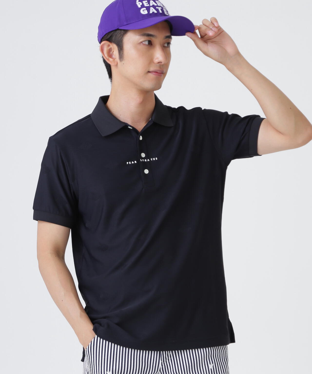 メッシュジャガード半袖ポロシャツ (MENS) | PEARLY GATES（パーリー