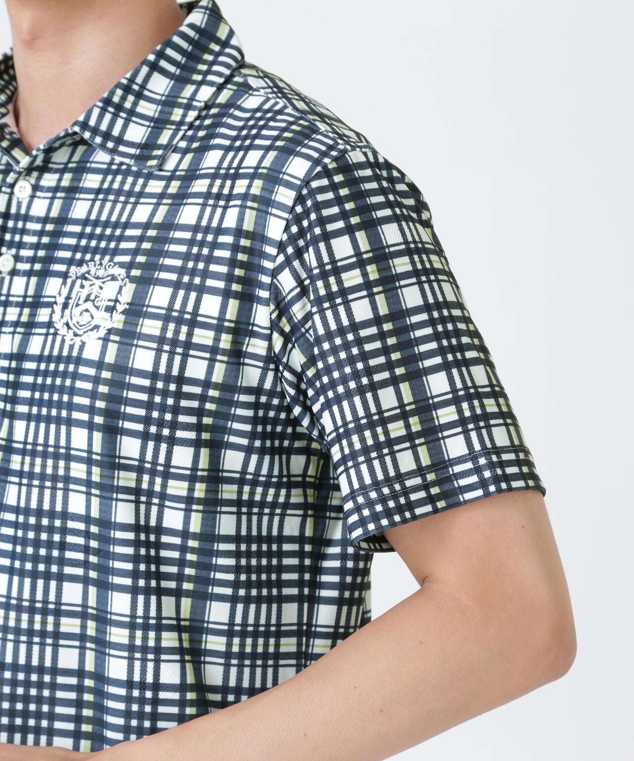 メッシュジャガード半袖ポロシャツ ＜チェック柄＞ (MENS) | PEARLY