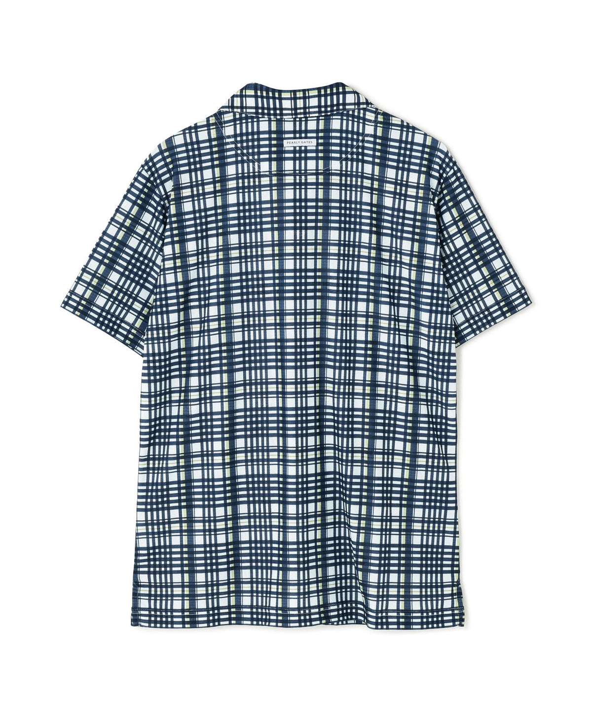 メッシュジャガード半袖ポロシャツ ＜チェック柄＞ (MENS)　