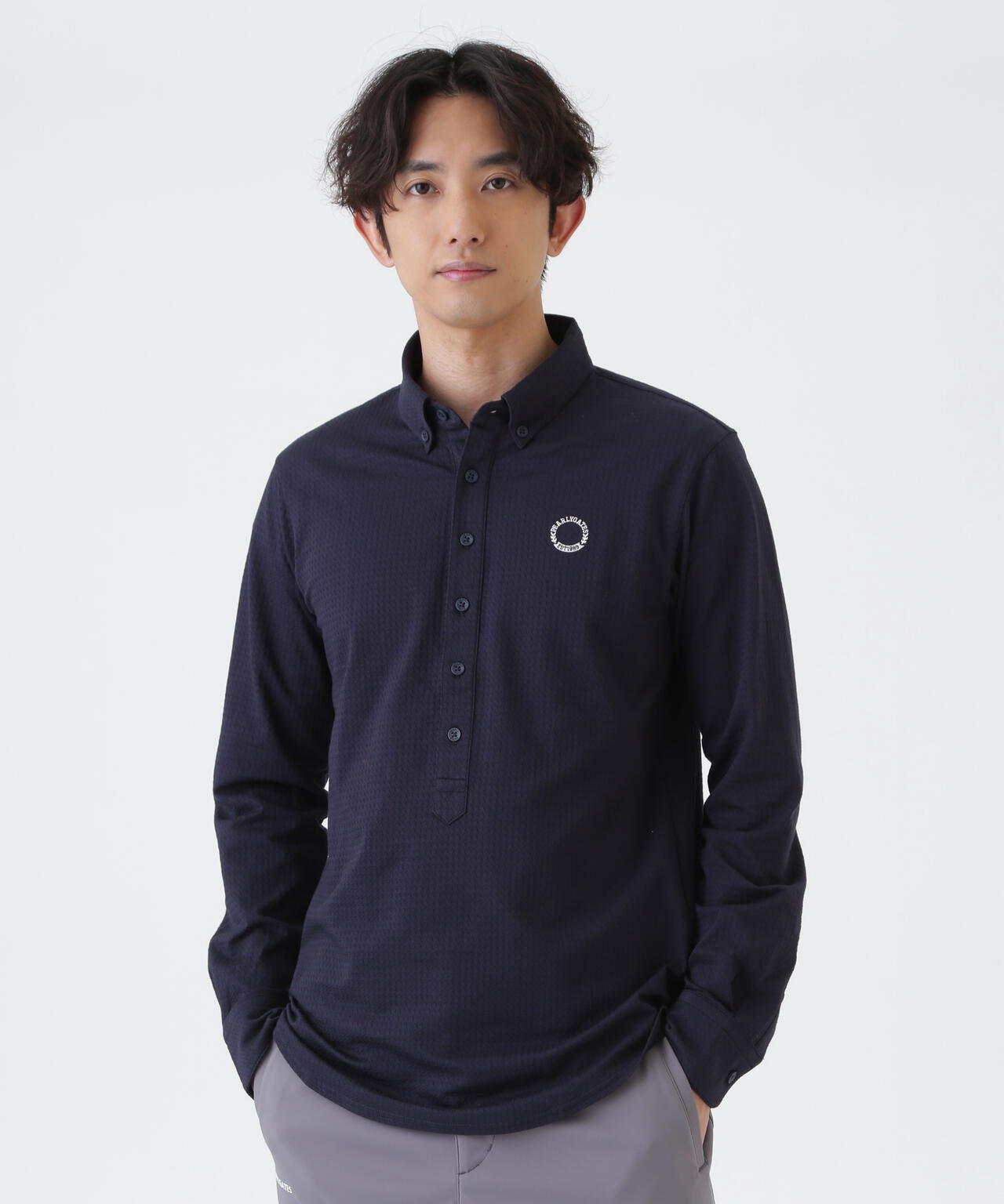 ウィンドミルストライプサッカー長袖カットソープルオーバー (MENS
