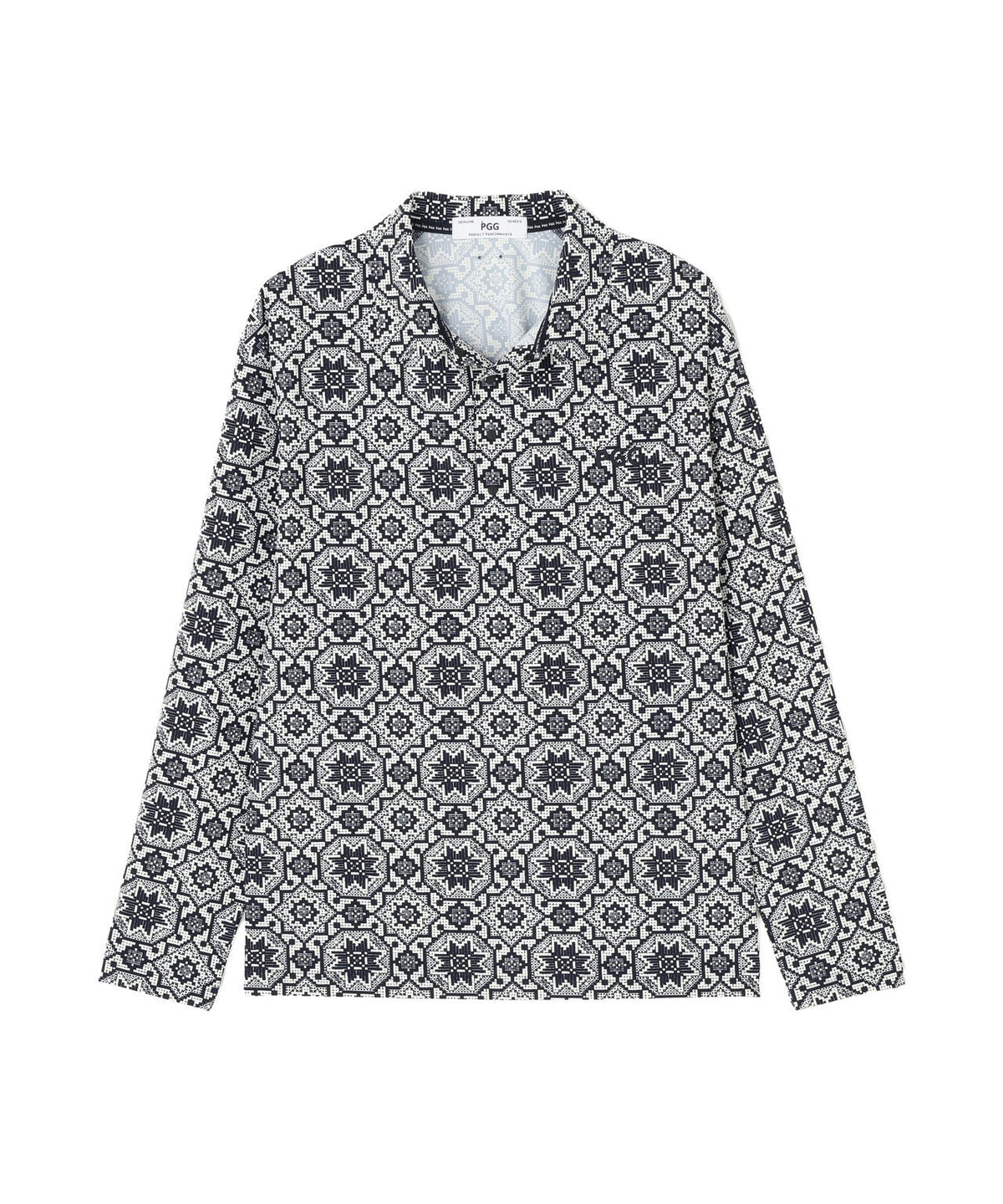 【PGG】【直営店舗&公式オンライン限定】TM ICE トリコット 長袖ポロシャツ ＜フローズン柄＞ (MENS)