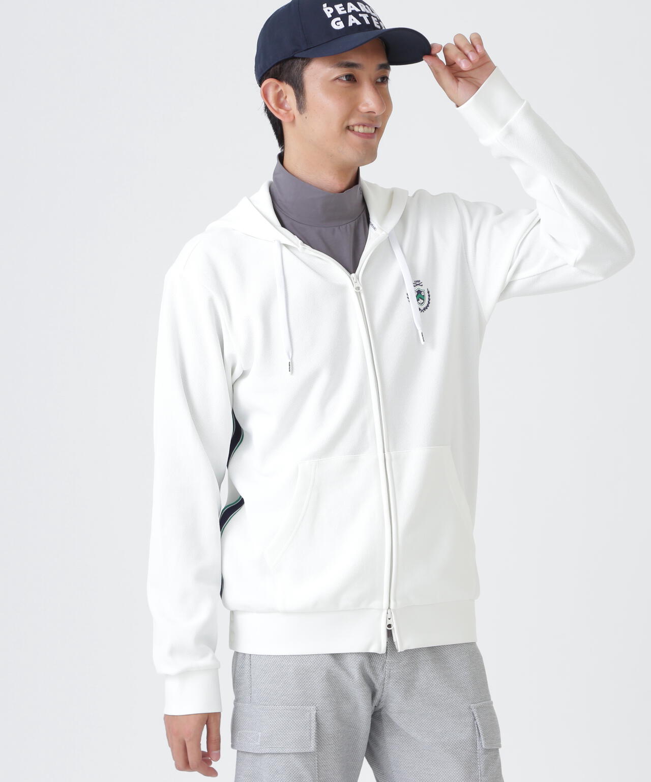 Wハニカムストレッチフルジップフーディ (MENS) | PEARLY GATES