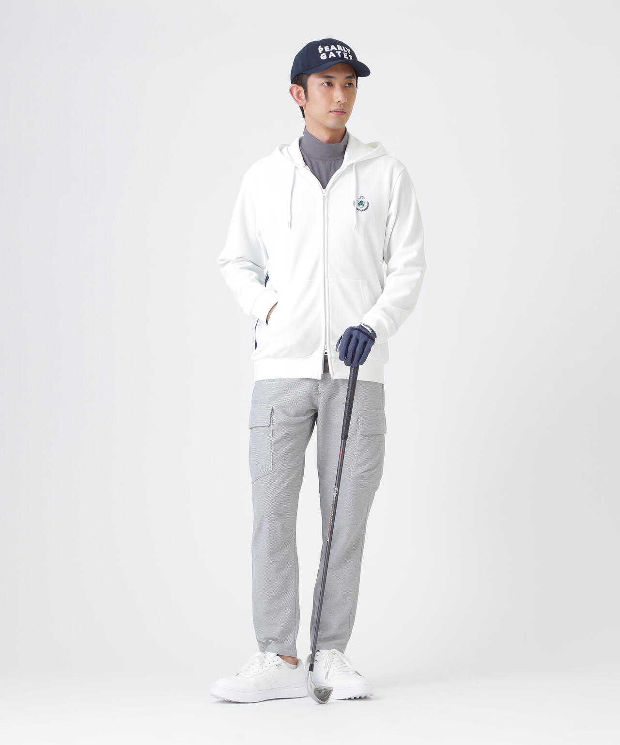 Wハニカムストレッチフルジップフーディ (MENS) | PEARLY GATES