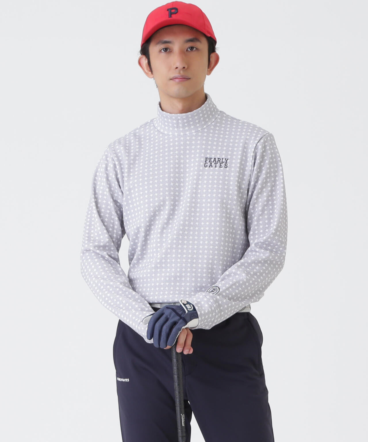 カノコダンボール長袖ハイネックカットソー ＜手裏剣千鳥柄＞ (MENS