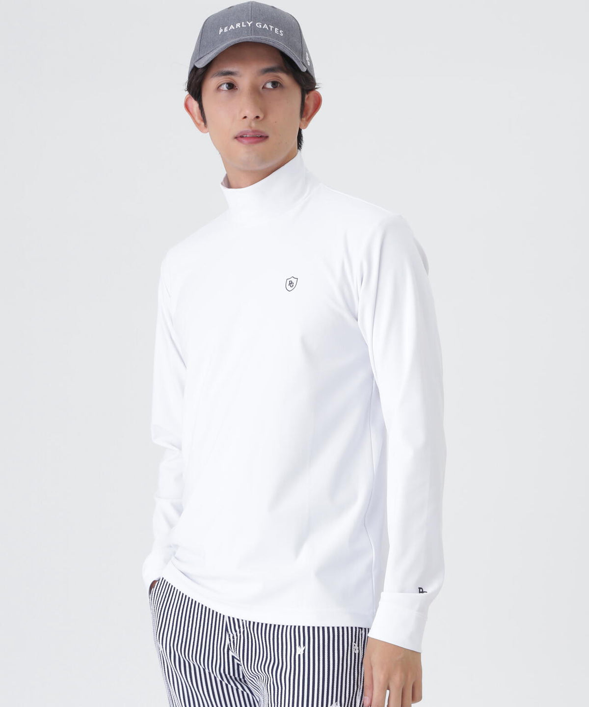 トゥルーボーテトリコットストレッチ長袖ハイネックカットソー (MENS)