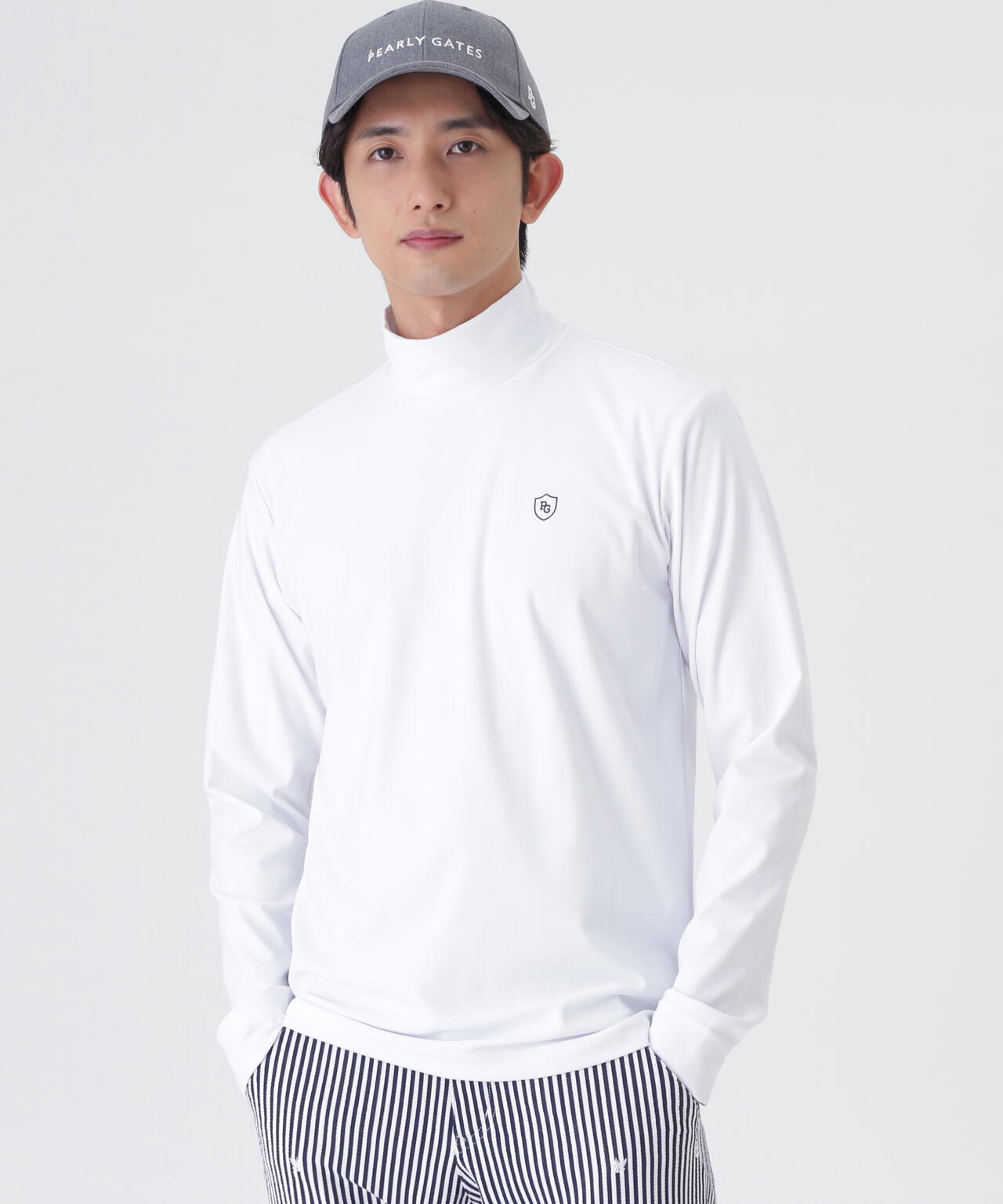 トゥルーボーテトリコットストレッチ長袖ハイネックカットソー (MENS