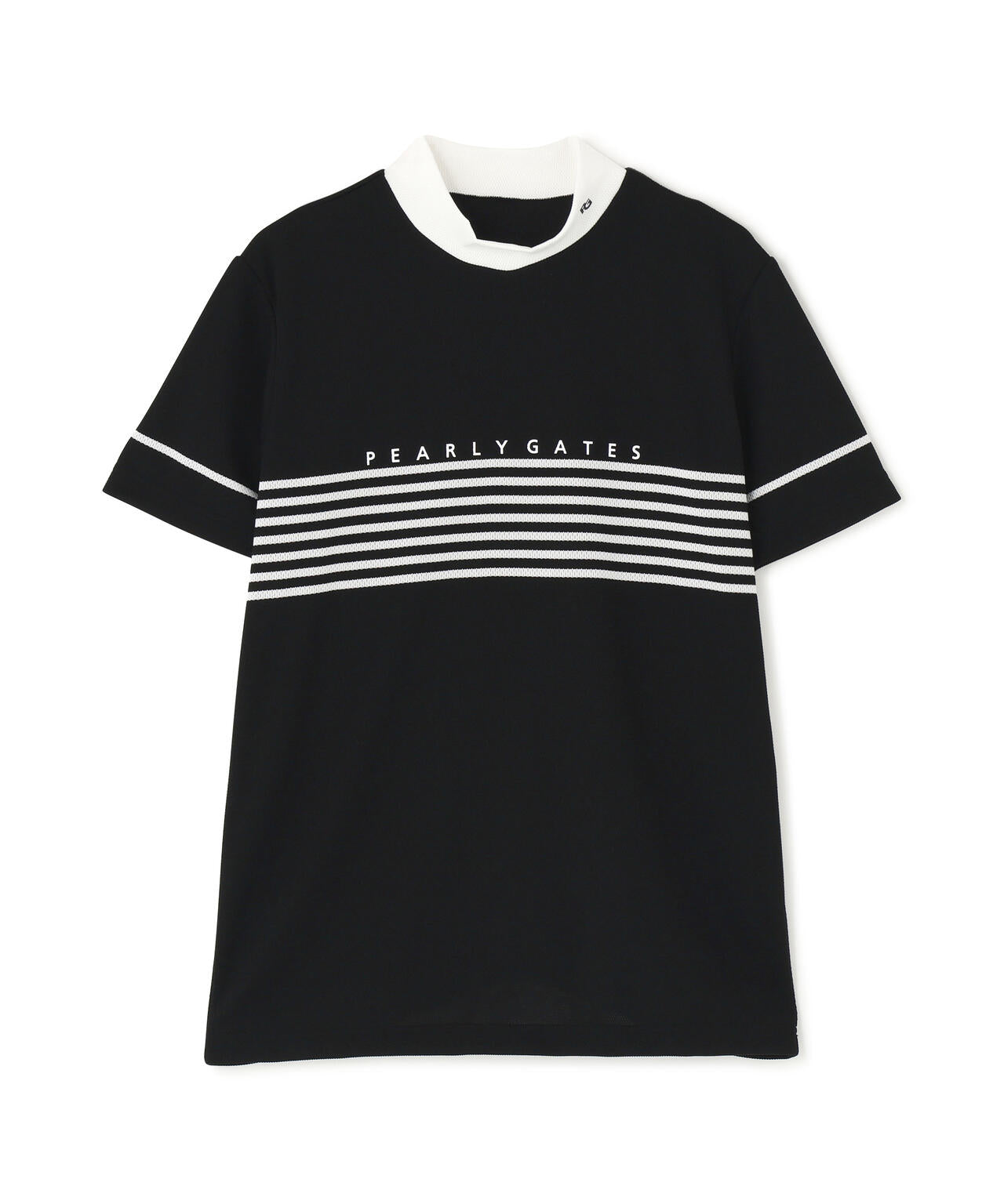 Peメッシュパネルボーダー半袖ハイネックカットソー (MENS) | PEARLY