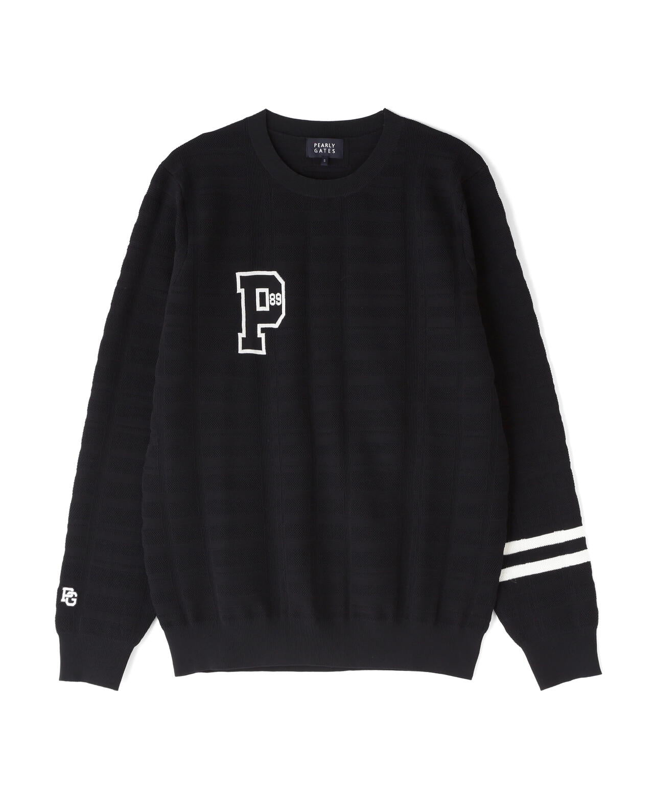 14G地柄ジャガードクルーネックニットプルオーバー (MENS) | PEARLY