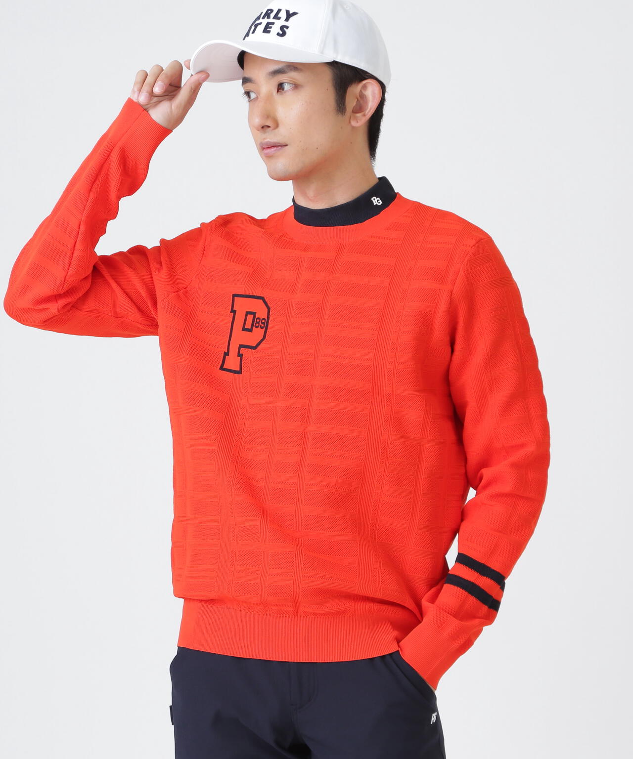 14G地柄ジャガードクルーネックニットプルオーバー (MENS) | PEARLY