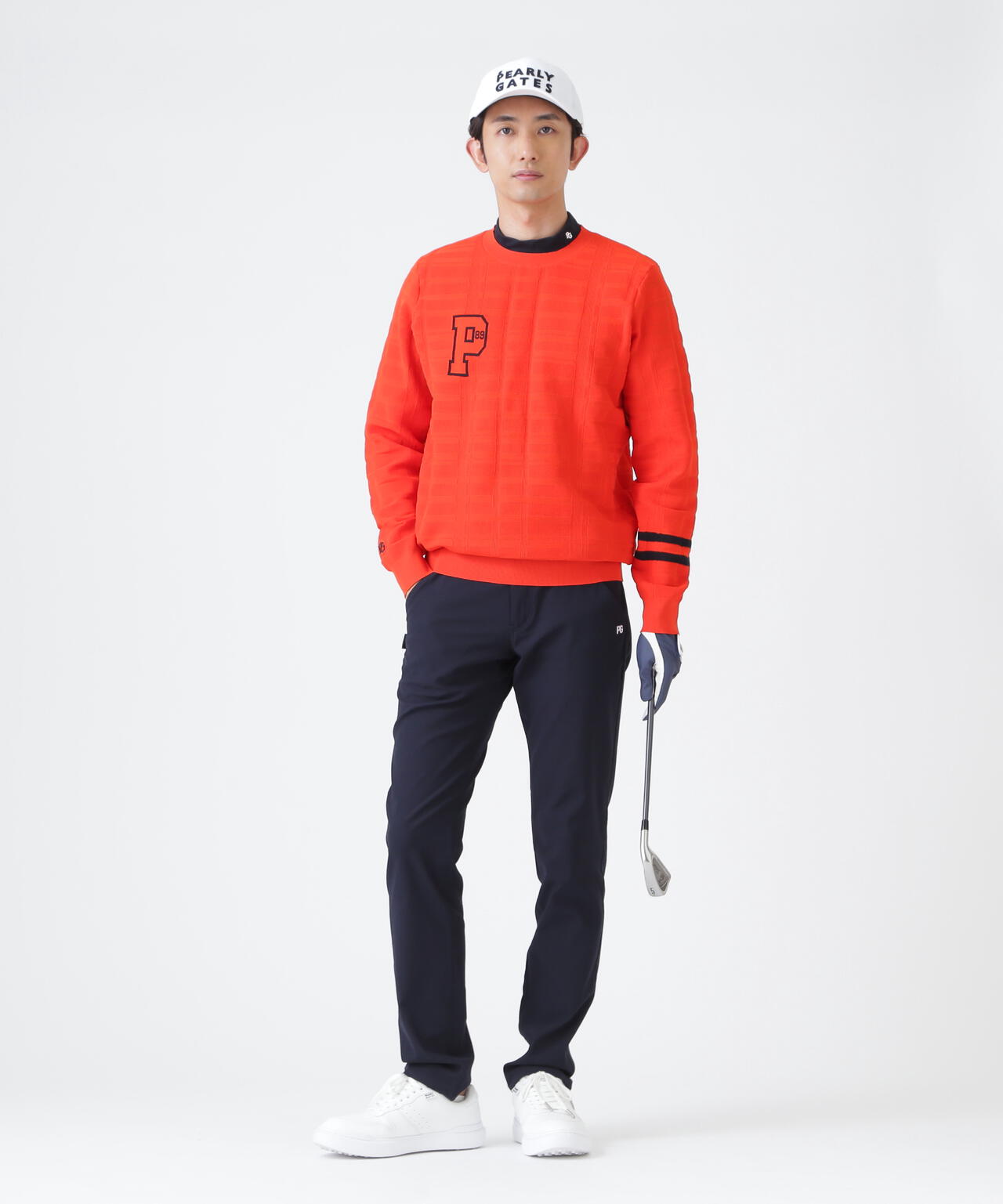 14G地柄ジャガードクルーネックニットプルオーバー (MENS) | PEARLY