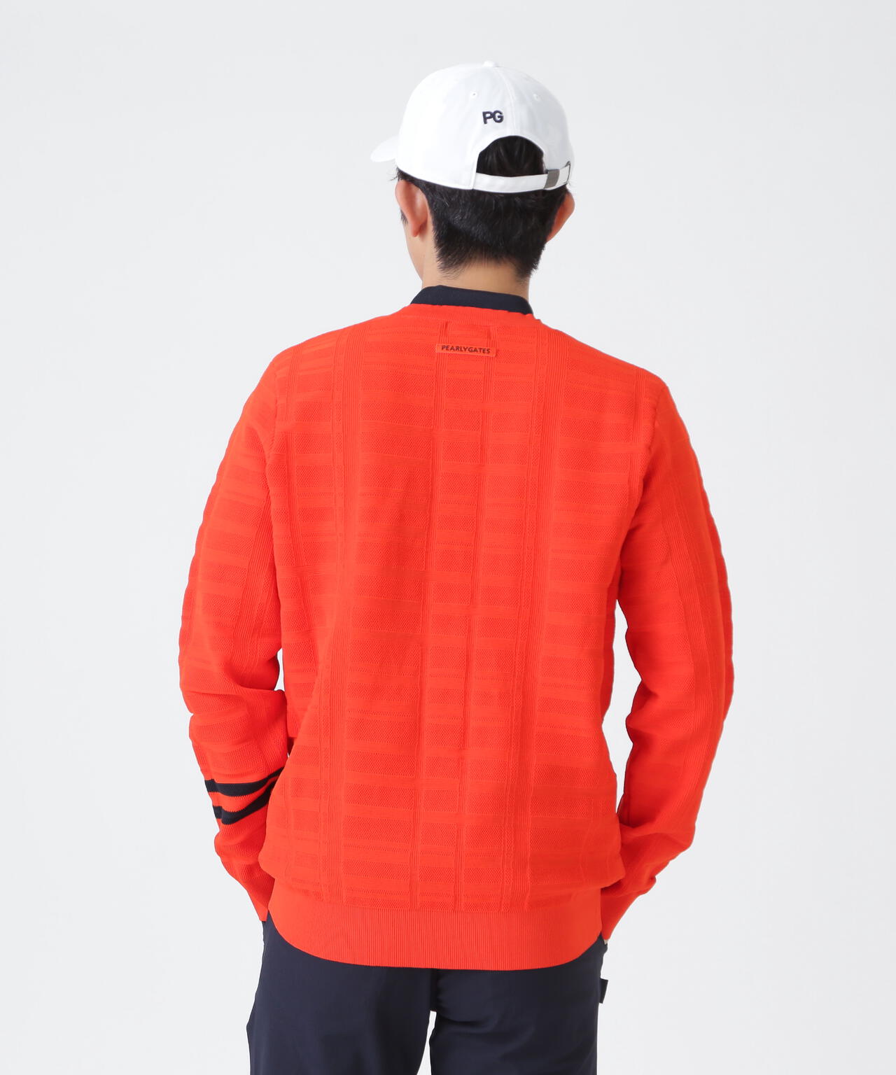 14G地柄ジャガードクルーネックニットプルオーバー (MENS) | PEARLY