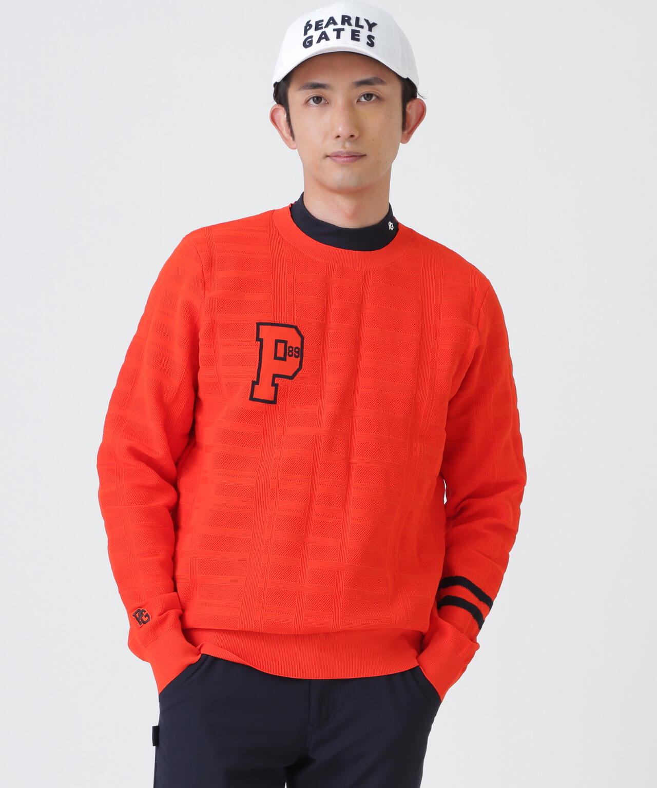14G地柄ジャガードクルーネックニットプルオーバー (MENS) | PEARLY